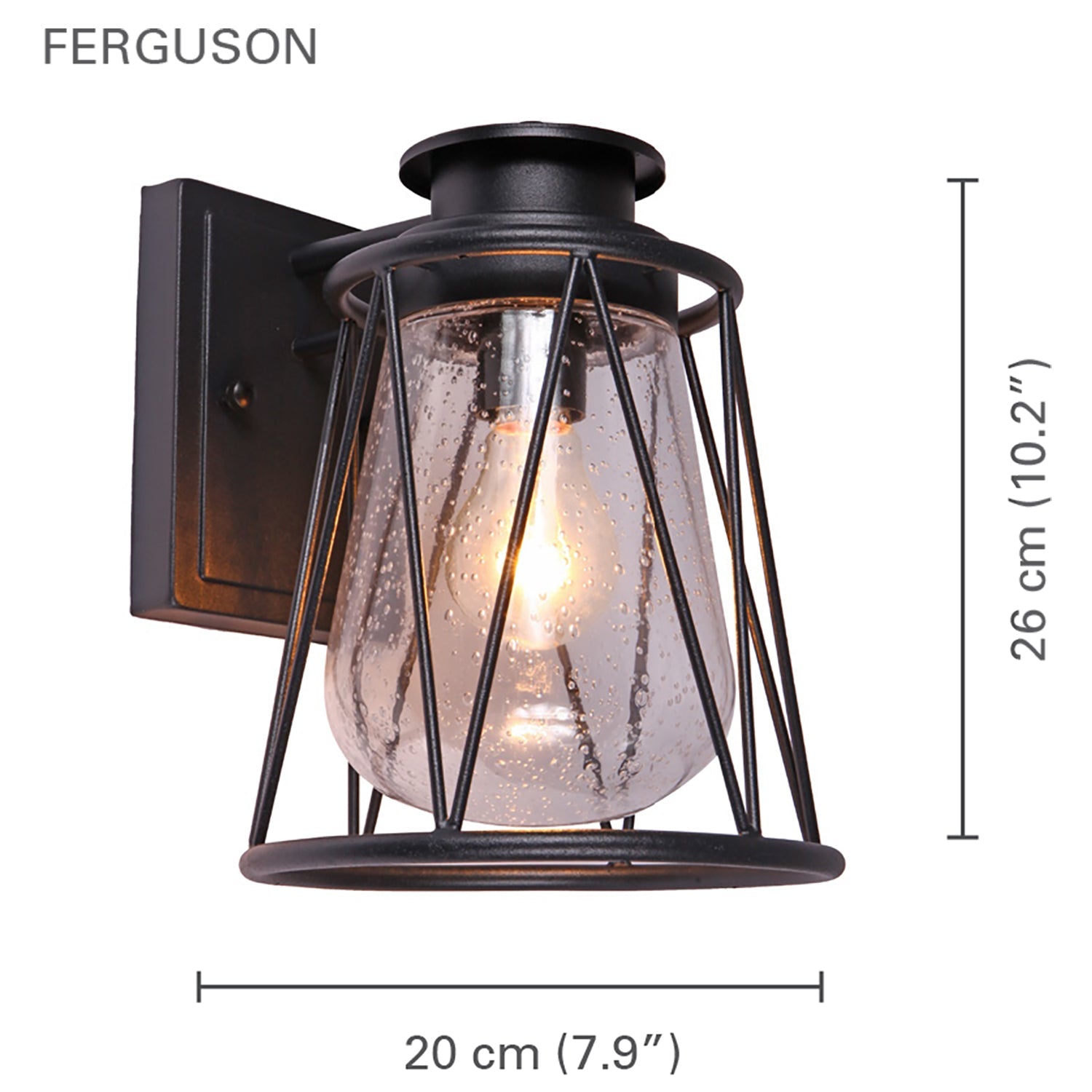 Xtricity - Outdoor Wall Light, Height 10.23'', From Ferguson Collection, Black