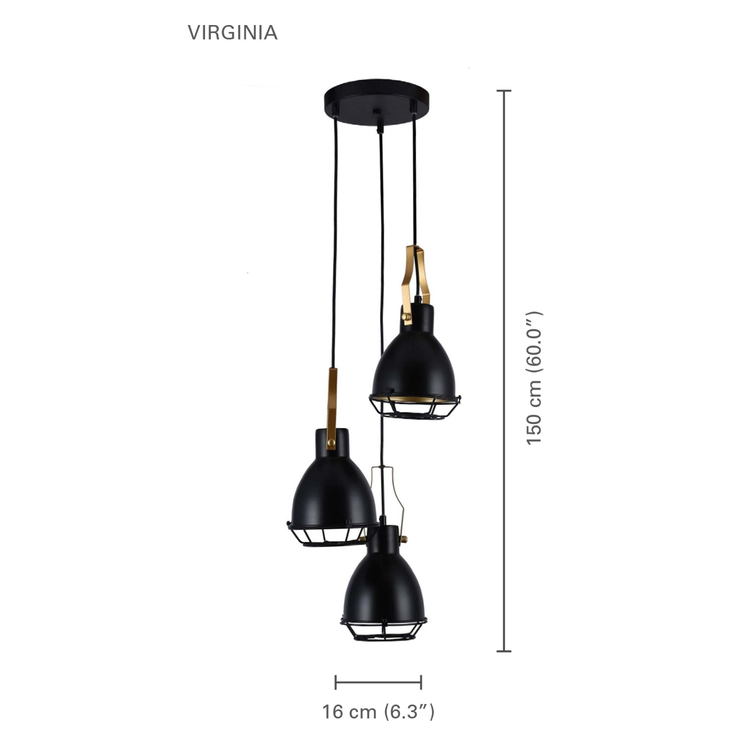 Xtricity - Pendant Light , 6.2 '' Width, From The Virginia Collection, Black