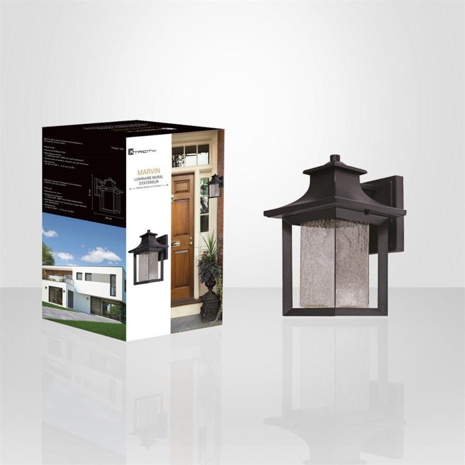 Xtricity - Outdoor Wall Light, 12.20 '' Height, From Marvin Collection, Black