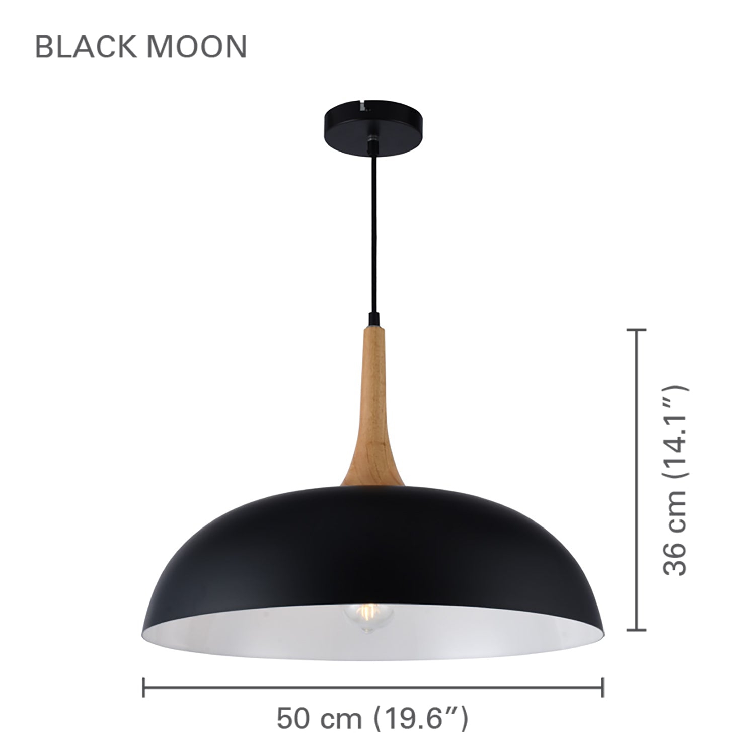 Xtricity - Pendant Light, 19.6 '' Width, From the Black Moon Collection, Black