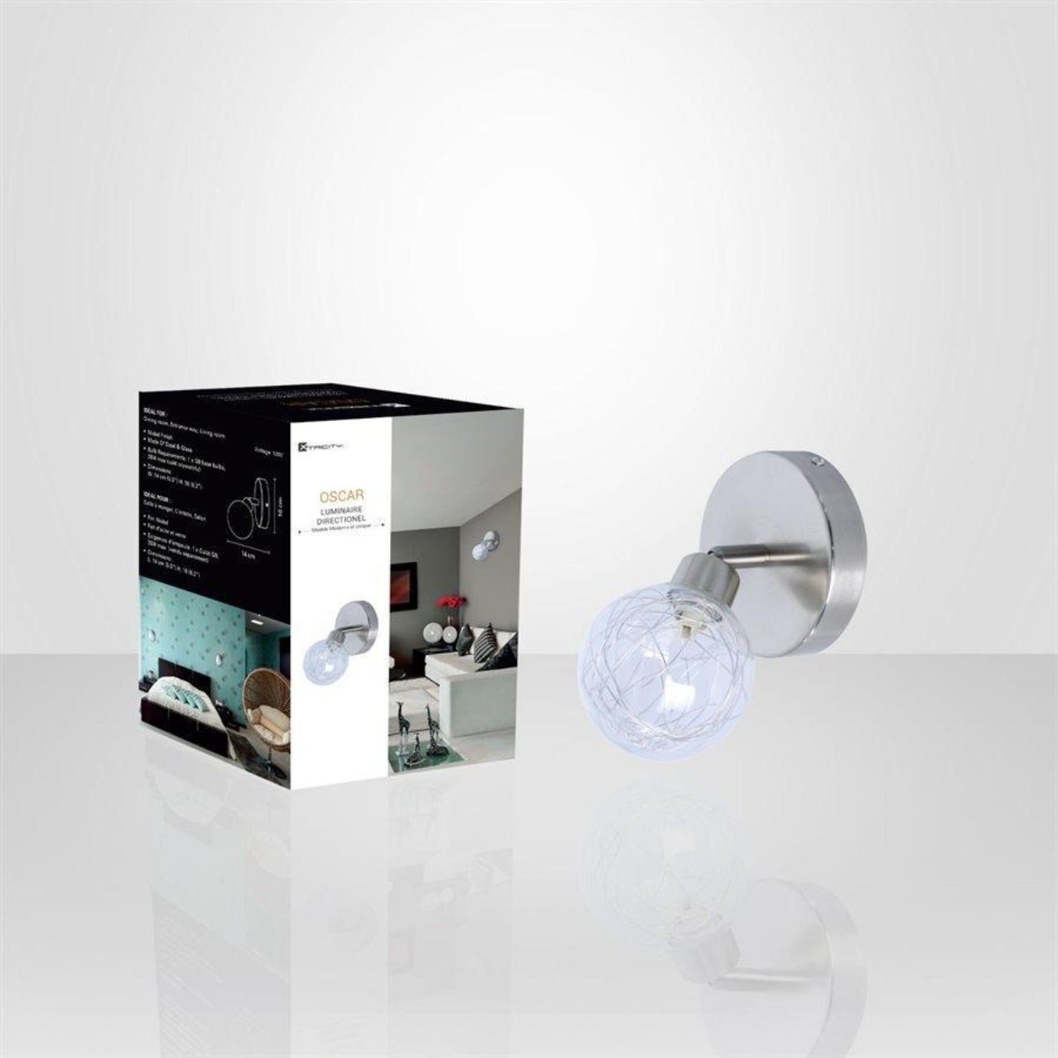 Xtricity - 1 Head Directional Light, 5.5 '' Width, From The Oscar Collection, Silver Plated