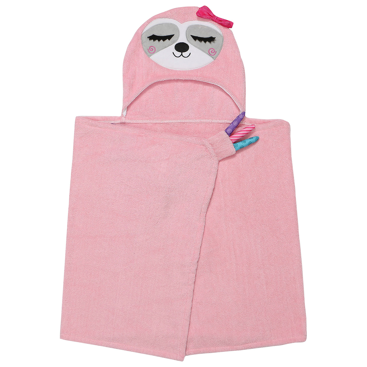 Zoocchini Kids Plush Terry Hooded Bath Towel - 2 Years+ - Sloth