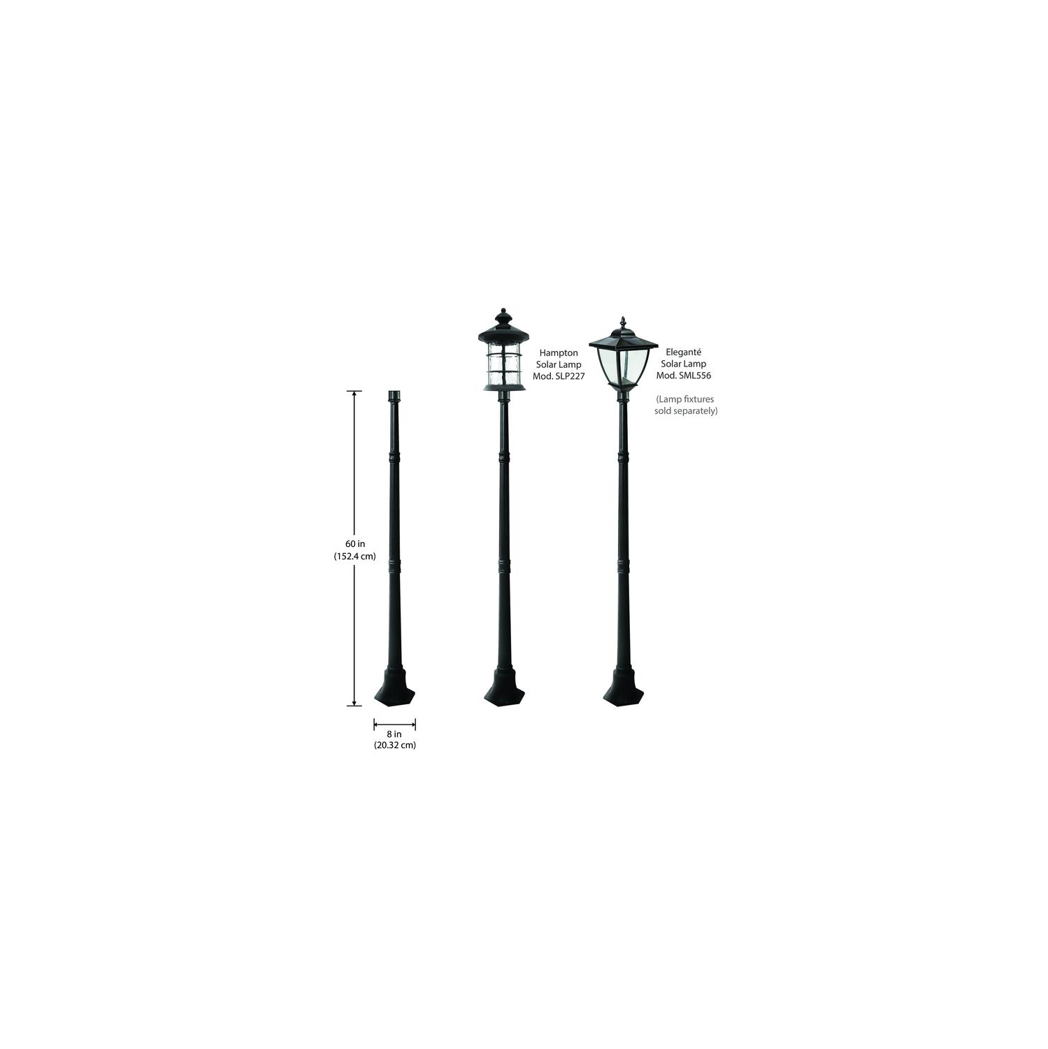 Classy Caps Black Aluminum Lamp Post Base LPB59