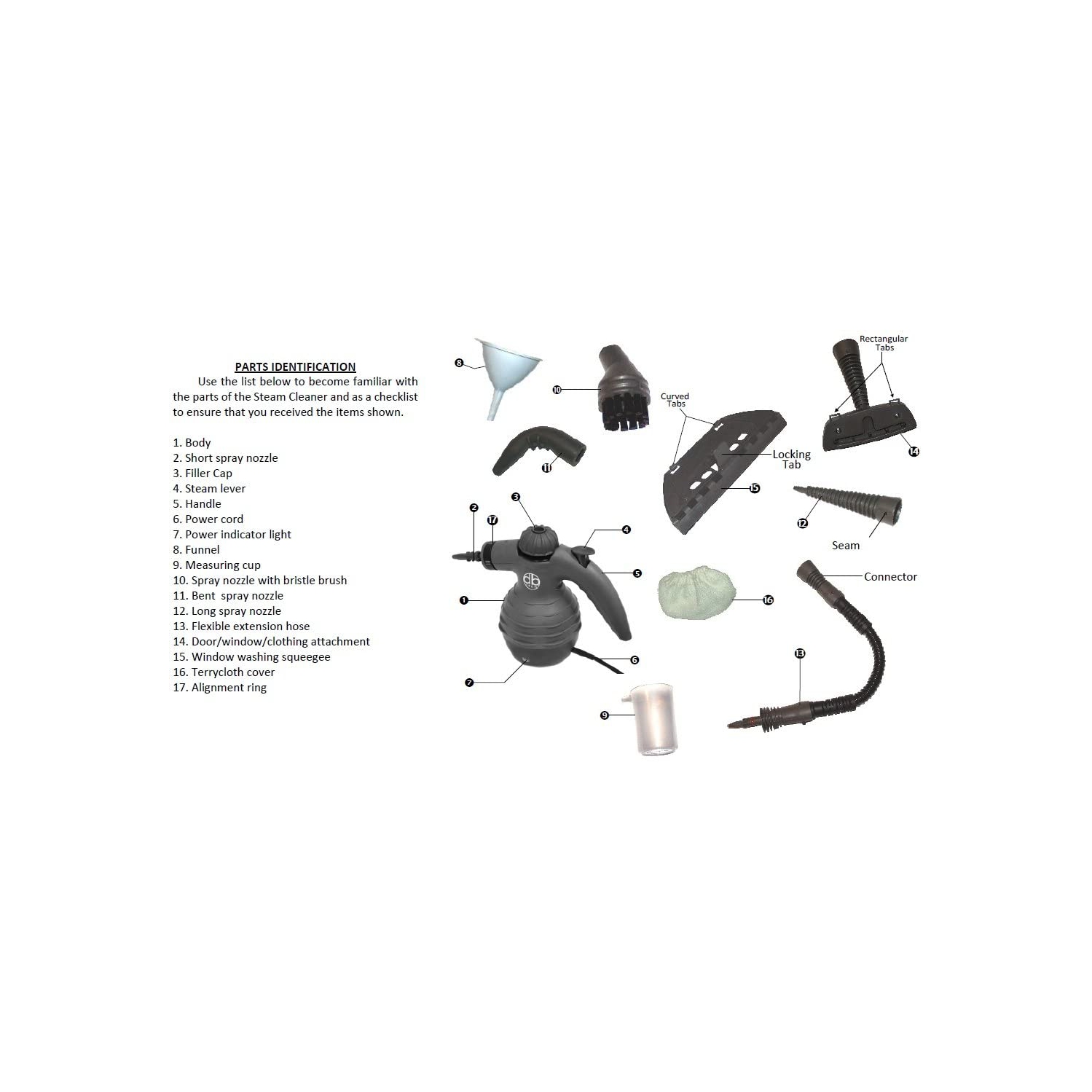 Handheld Multi-Purpose Pressurized Steam Cleaner for Stain Removal, Curtains, Crevasses, Bed Bug Control, Car Seats and More