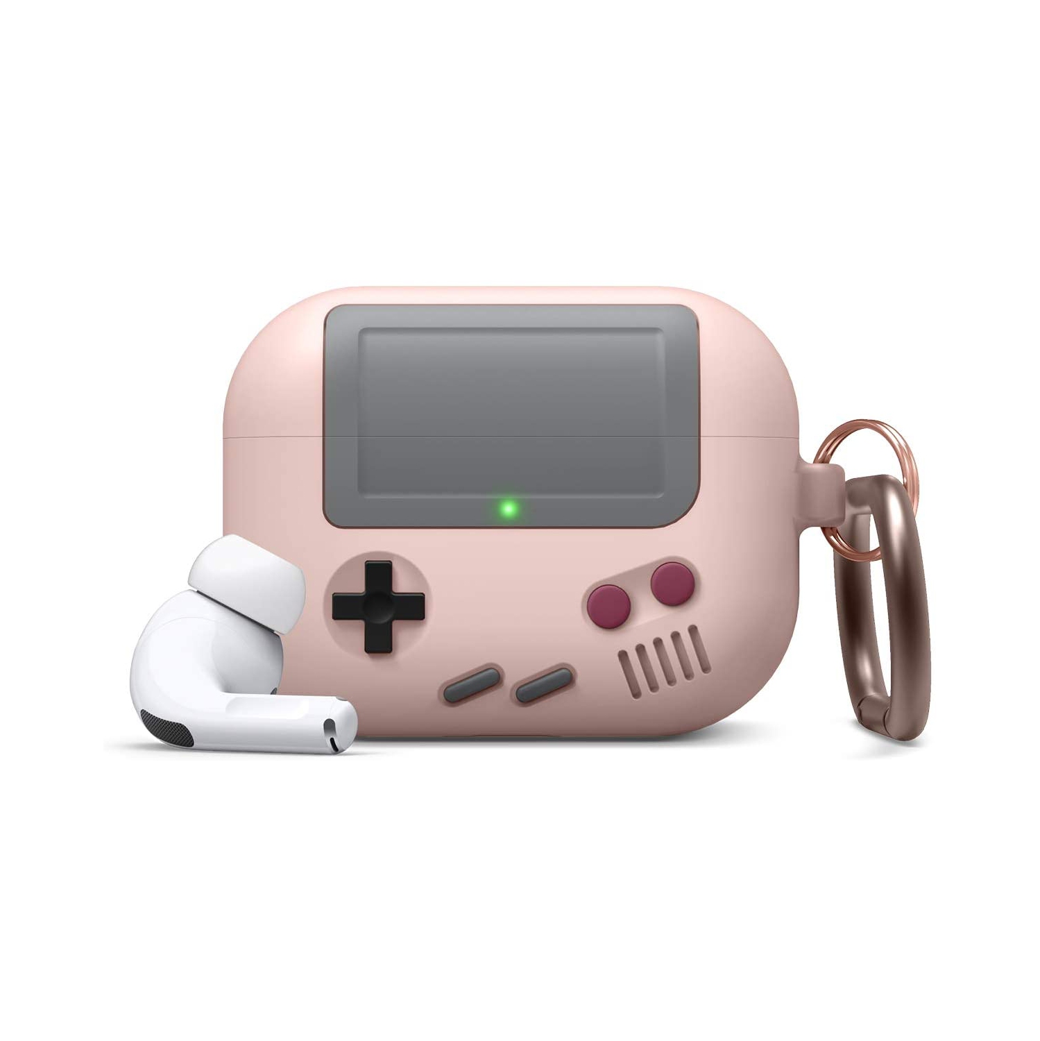 elago AW5 Compatible with Airpods Pro Case, Classic Handheld Game Console Design Protective Case with Keychain [US Patent Registered] [Sand Pink]