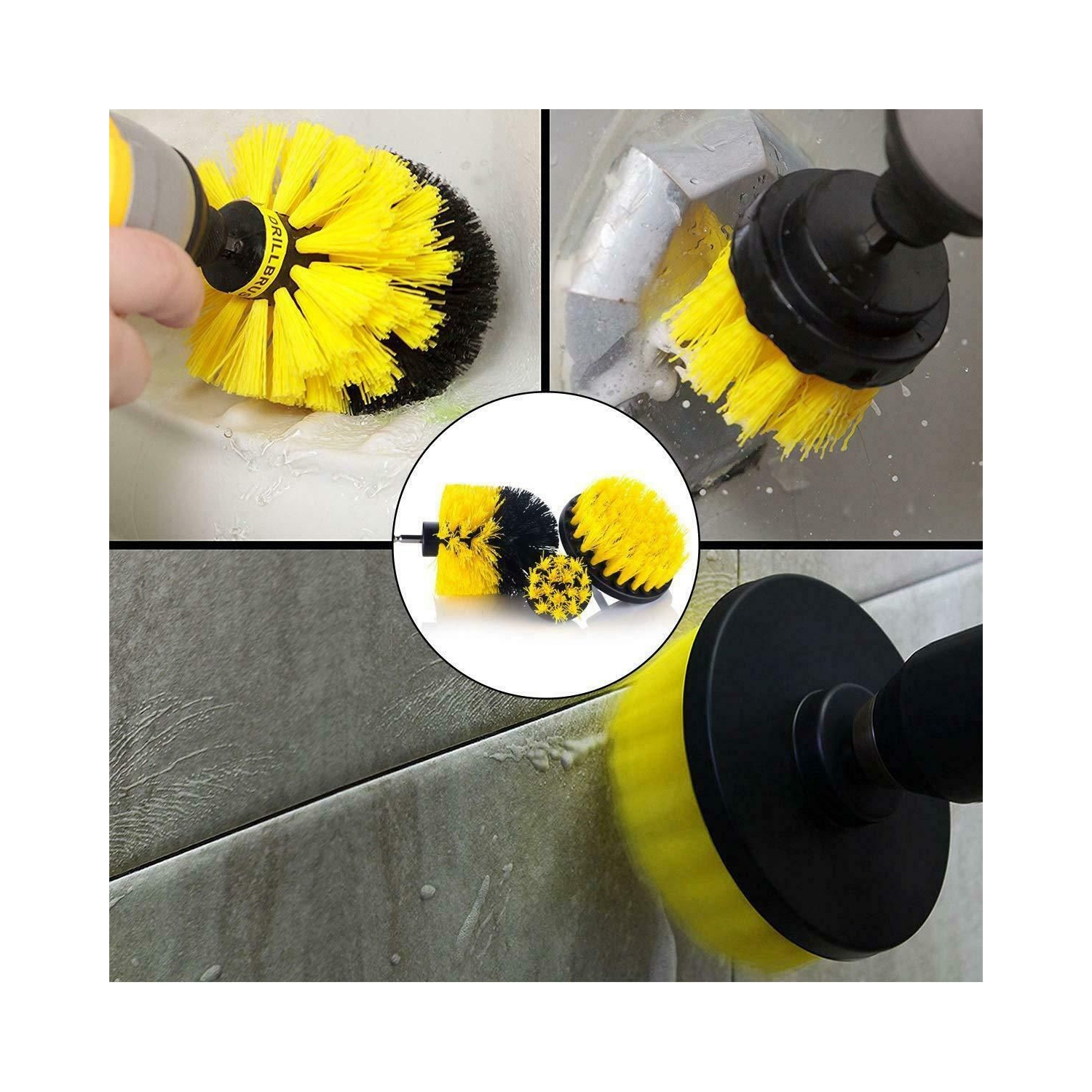 3 Pcs Set: 1 x 4 inch Drill Brush , 1 x 3.5 inch Wheel Brush , 1 x 2.5 inch Detailing Brush . If these Detailing Brush Set don't live up to your