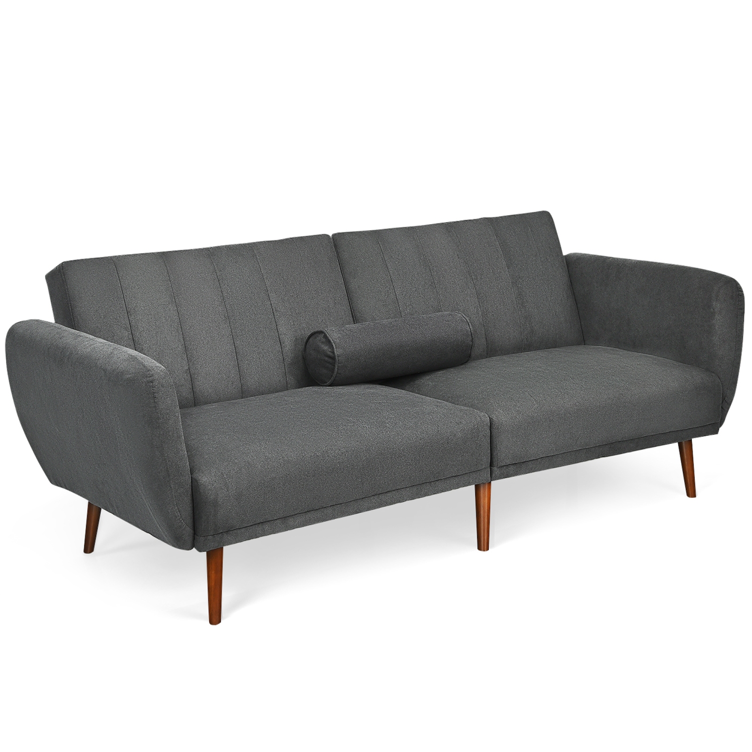 Gymax Modern Sofa Bed Convertible Futon Sofa w/ 3-Level Adjustable Angle Function