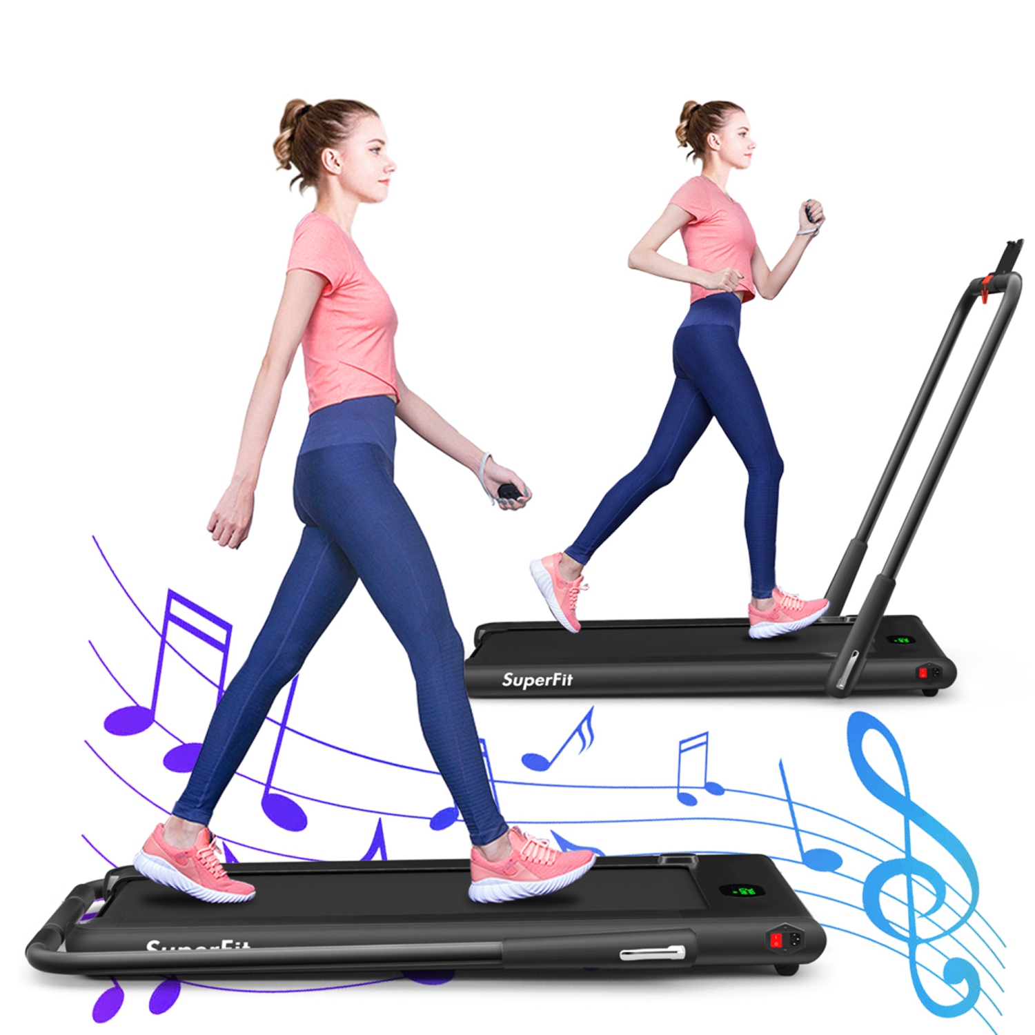 Gymax 2.25HP Under Desk Electric Pad Treadmill Running Machine w/ APP