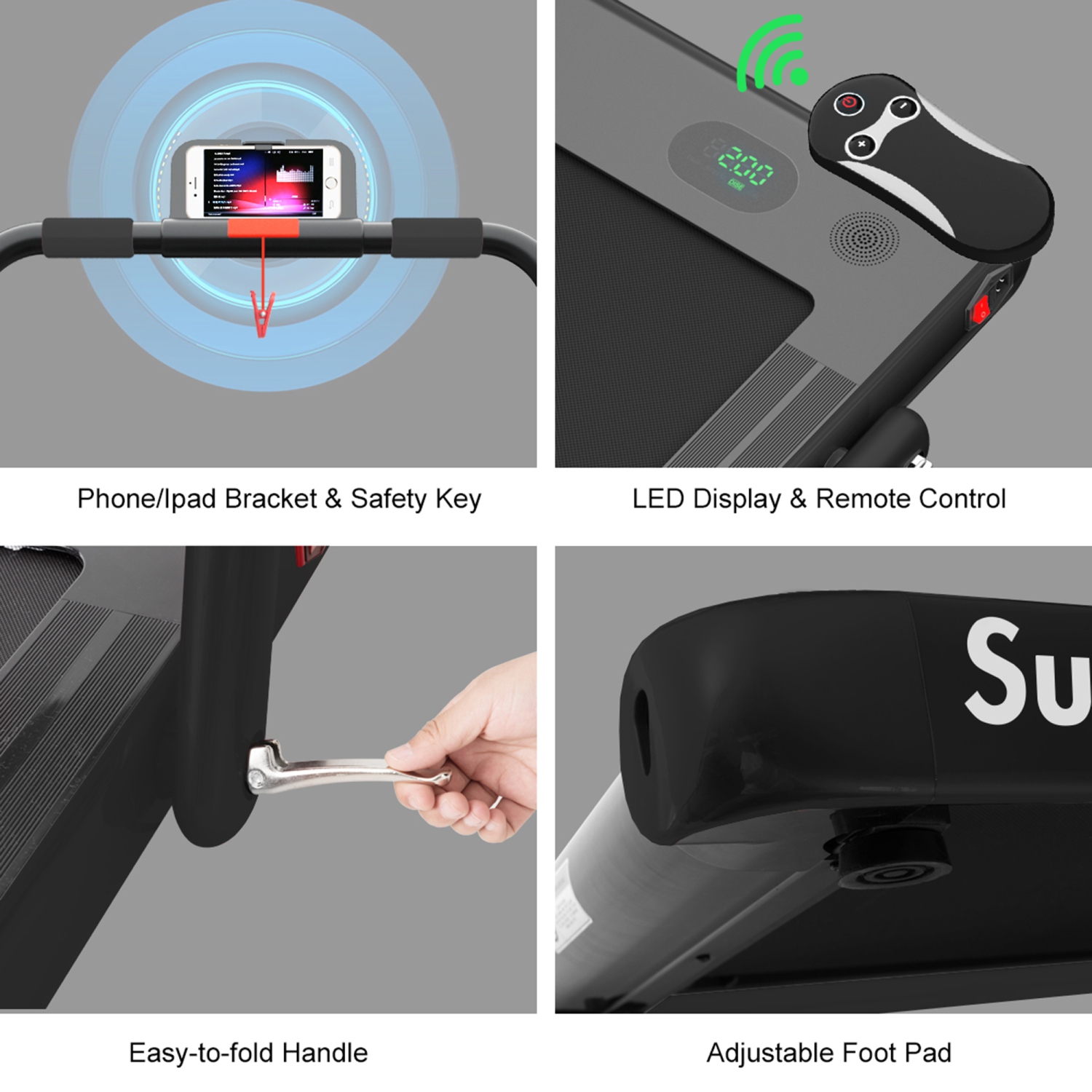 Gymax 2.25HP Under Desk Electric Pad Treadmill Running Machine w/ APP