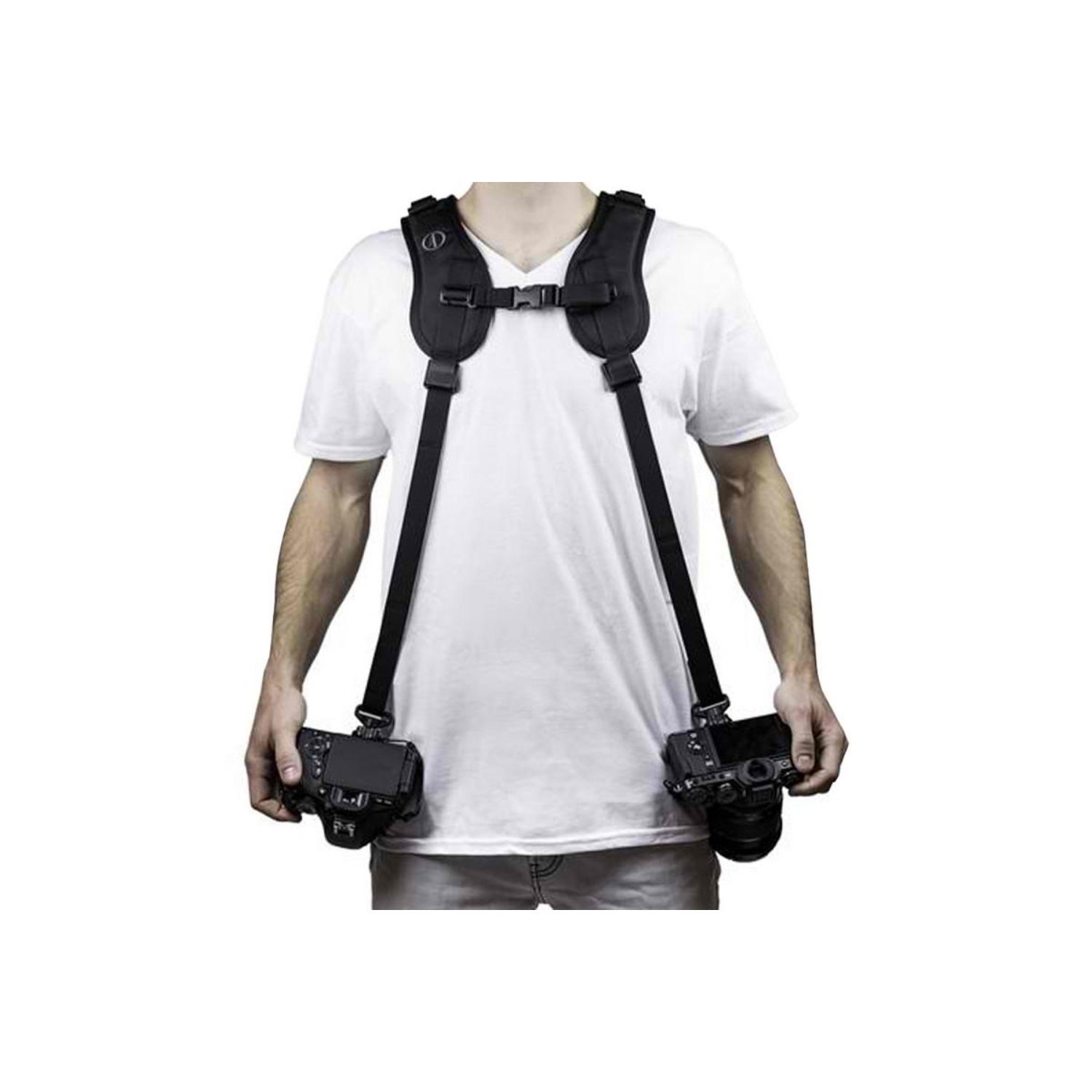 Vivitar Dual Sling Hands Free Camera Harness 1/4 Inch Threaded Camera Mount Securely Holds Two Cameras for Active Photographers