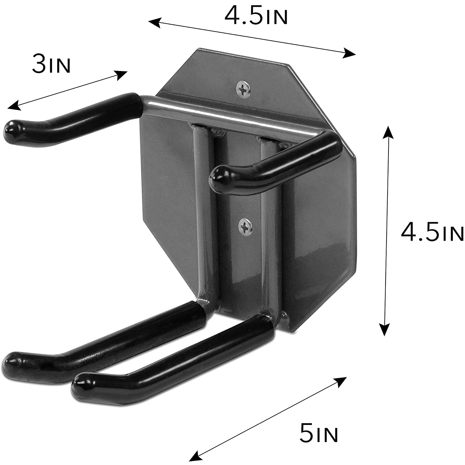 Ski Wall Mounted Rack, Holds 2 Pairs of Skis & Skiing Poles or Snowboard, for Home and Garage Storage, Wall Mounted, Heavy Duty, Rubber-Coated Hook,