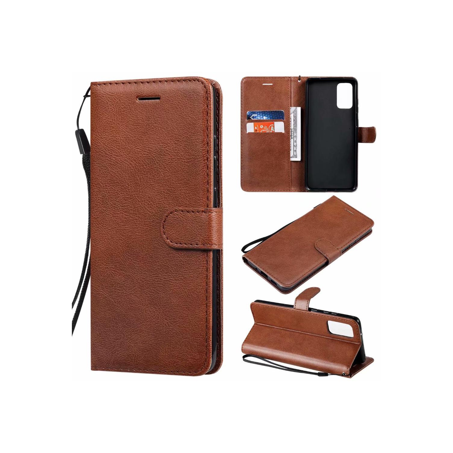 [CS] Samsung Galaxy A32 5G Case, Magnetic Leather Folio Wallet Flip Case Cover with Card Slot, Brown