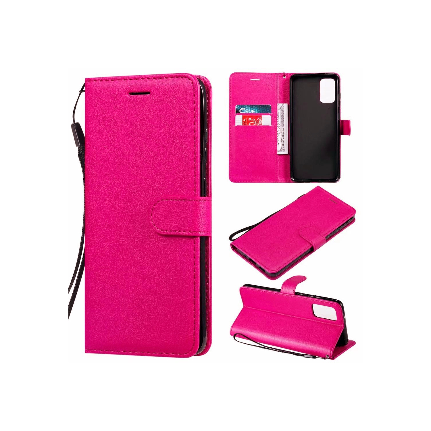[CS] Samsung Galaxy A32 5G Case, Magnetic Leather Folio Wallet Flip Case Cover with Card Slot, Hot Pink