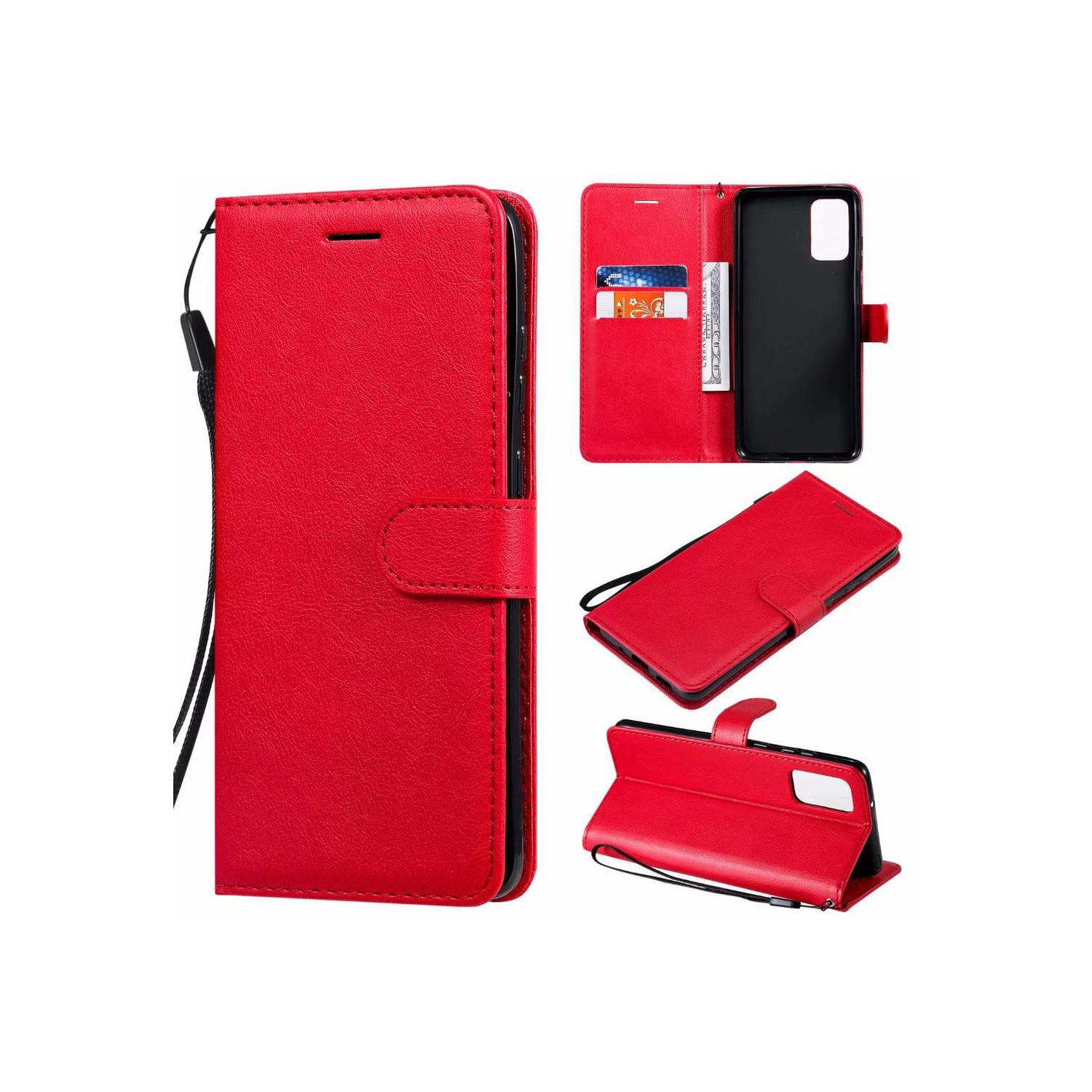[CS] Samsung Galaxy A32 5G Case, Magnetic Leather Folio Wallet Flip Case Cover with Card Slot, Red
