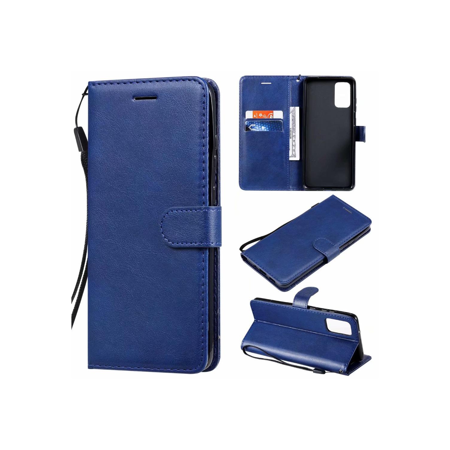 [CS] Samsung Galaxy A32 5G Case, Magnetic Leather Folio Wallet Flip Case Cover with Card Slot, Navy