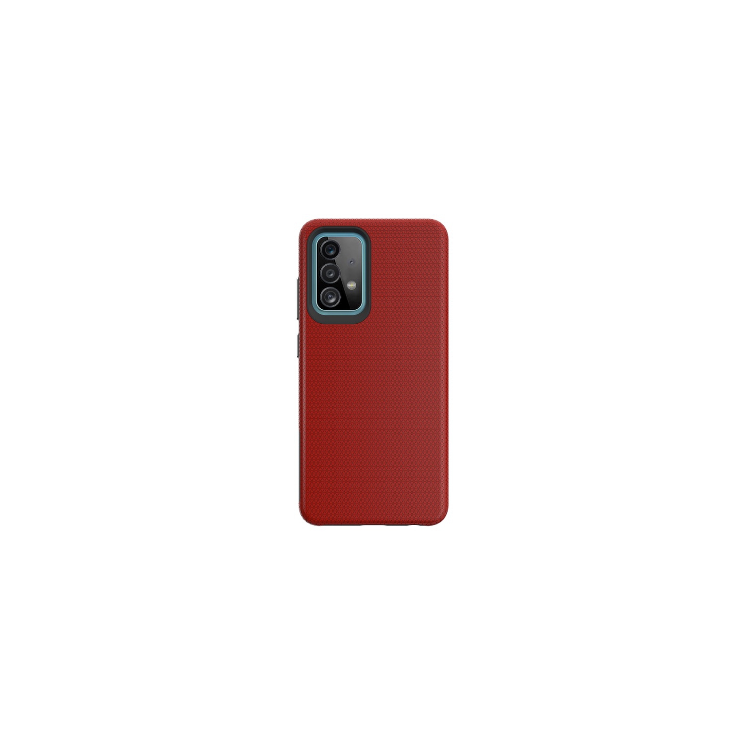 TopSave Triangle Pattern PC Back+Inner TPU Dual Layer Hybrid Case For Samsung A52 5G 6.5", Red