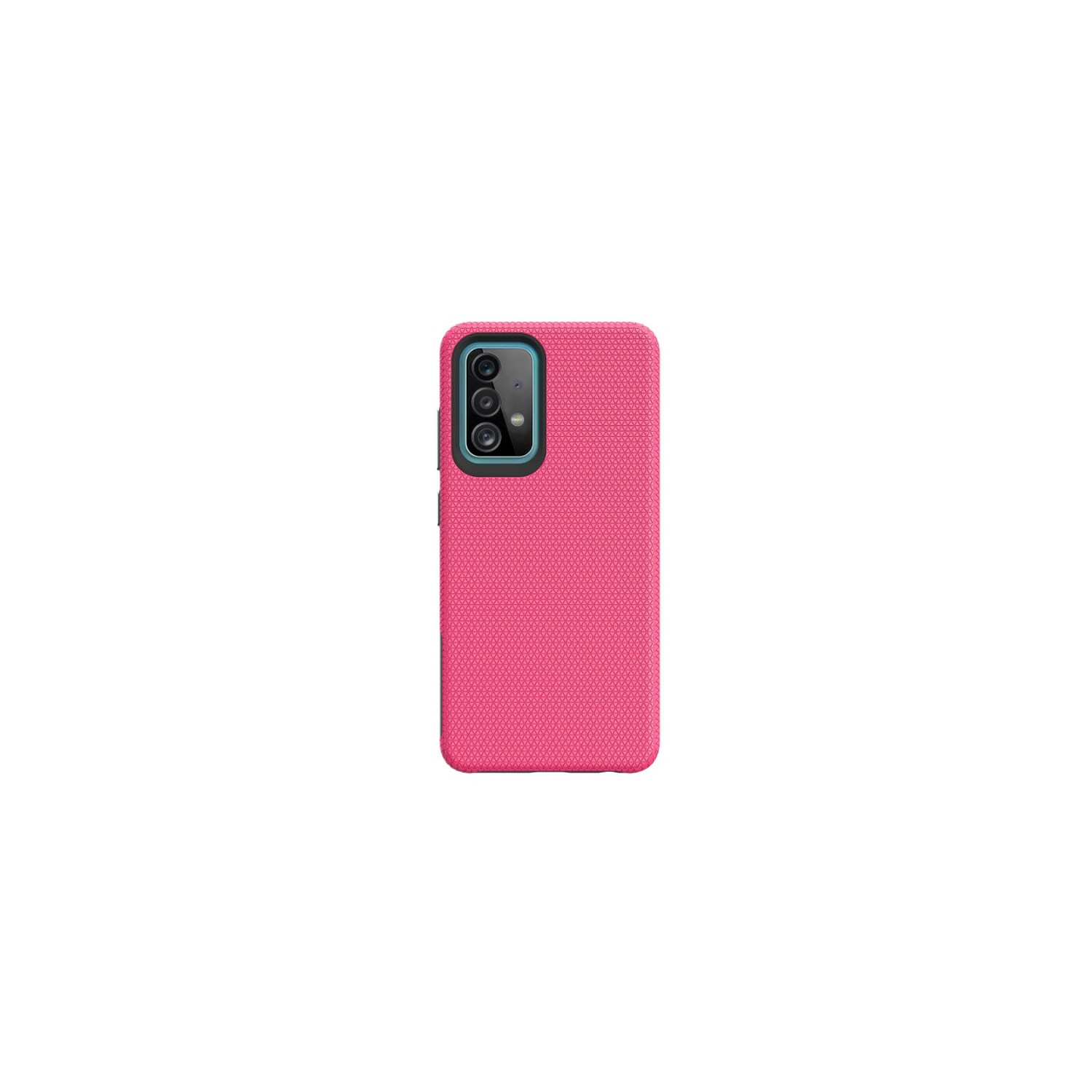 TopSave Triangle Pattern PC Back+Inner TPU Dual Layer Hybrid Case For Samsung A52 5G 6.5", Pink
