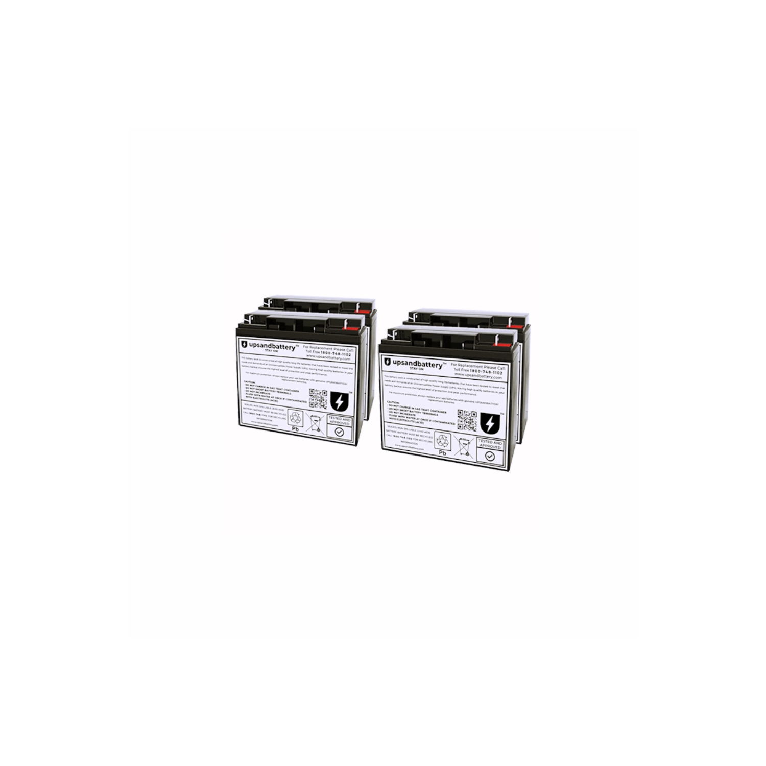 APC UPS Model SUA3000-BR Compatible High-Rate Discharge Series Replacement Battery Backup Set - UPSANDBATTERY™