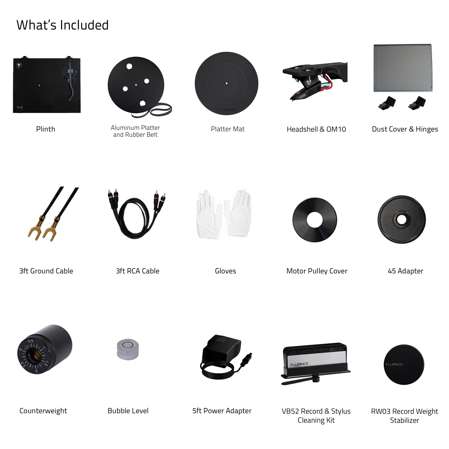 Fluance RT82 Reference Vinyl Turntable Record Player with Record Weight and Vinyl Cleaning Kit