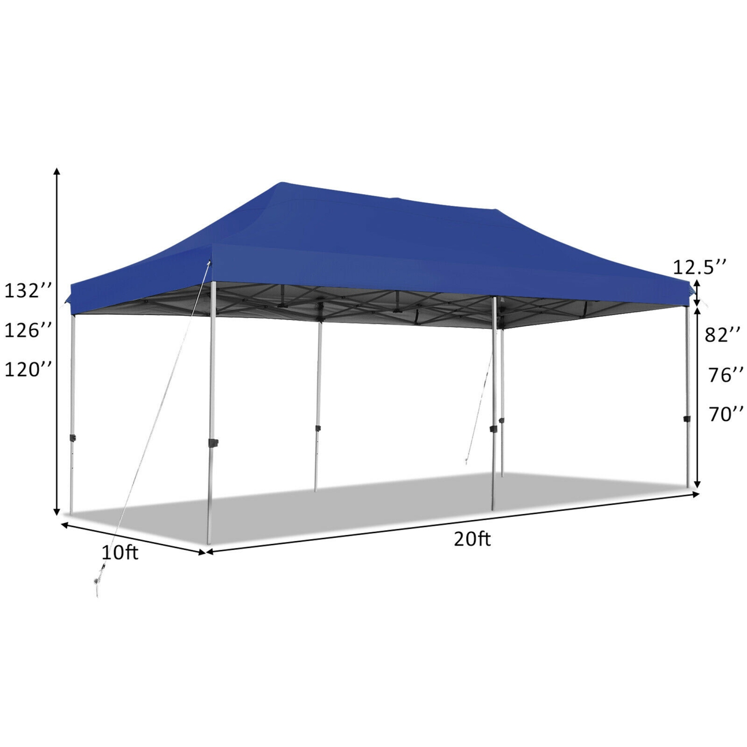 Gymax 10'x20' Pop up Canopy Tent Folding Heavy Duty Sun Shelter Adjustable W/Bag Blue