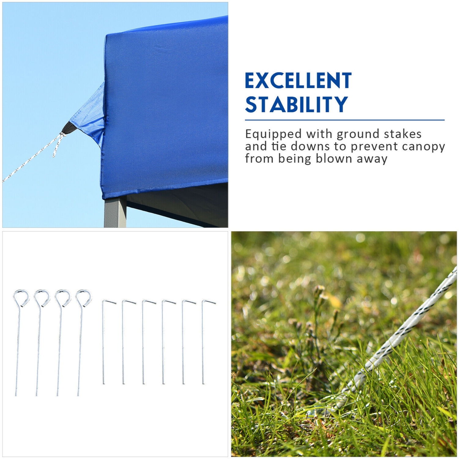 Gymax 10'x20' Pop up Canopy Tent Folding Heavy Duty Sun Shelter Adjustable W/Bag Blue