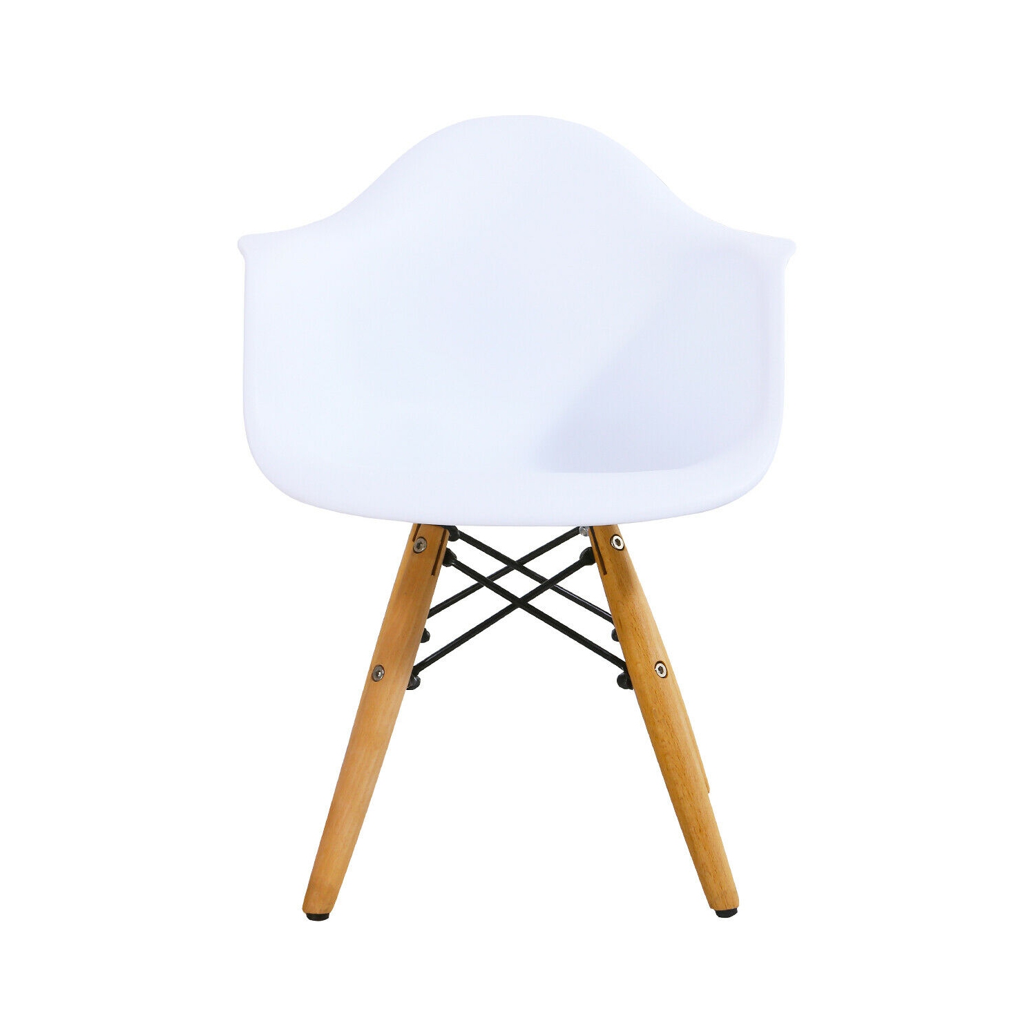 Gymax 3 Piece Kids Round Table Chair Set with 2 Arm Chairs White