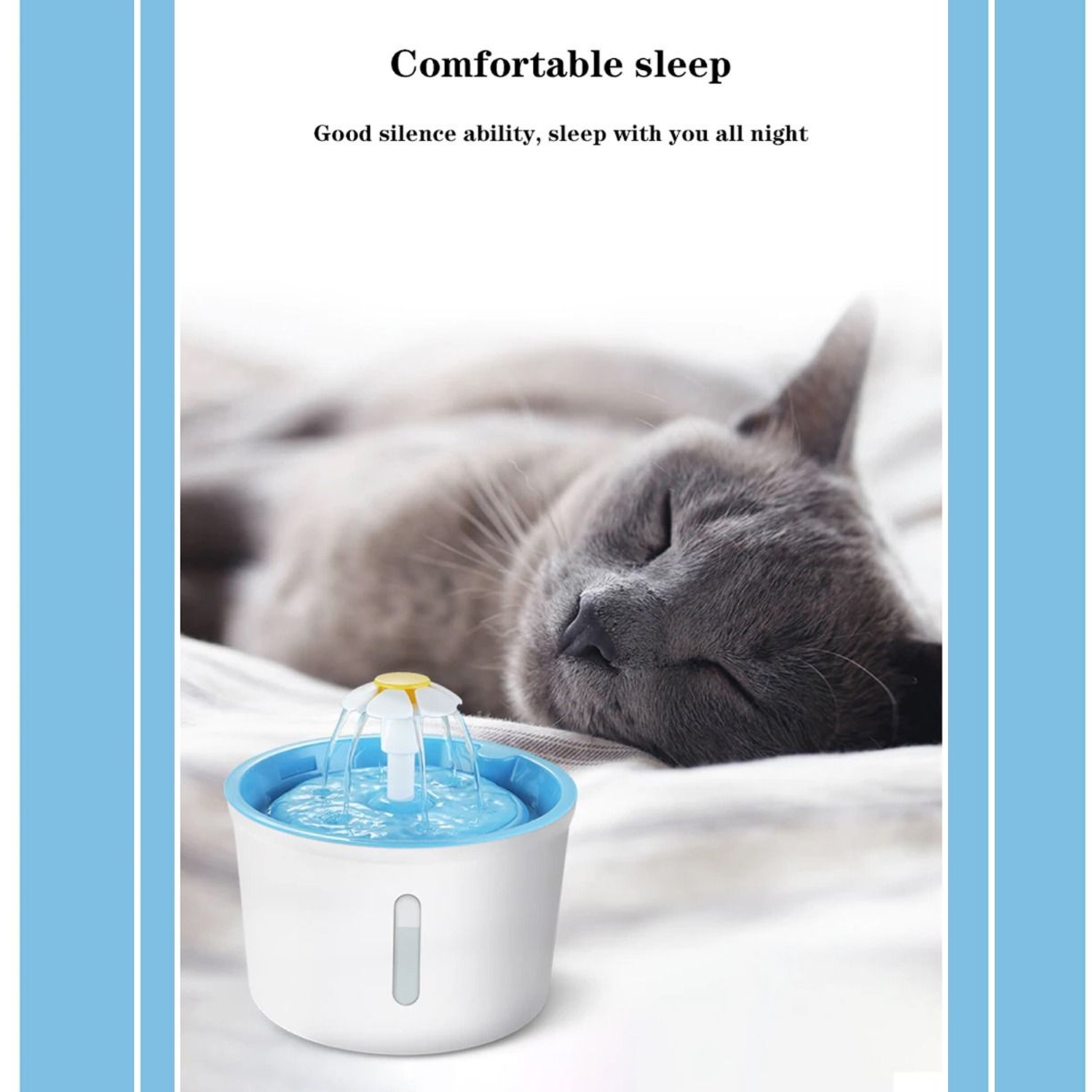 ISTAR Cat Water Fountains, Pet Water Fountain, Whisper Quiet 1.6L/54oz Kitty Water Fountains, Water Bowl Drinking Fountain for Cats, Cat Water