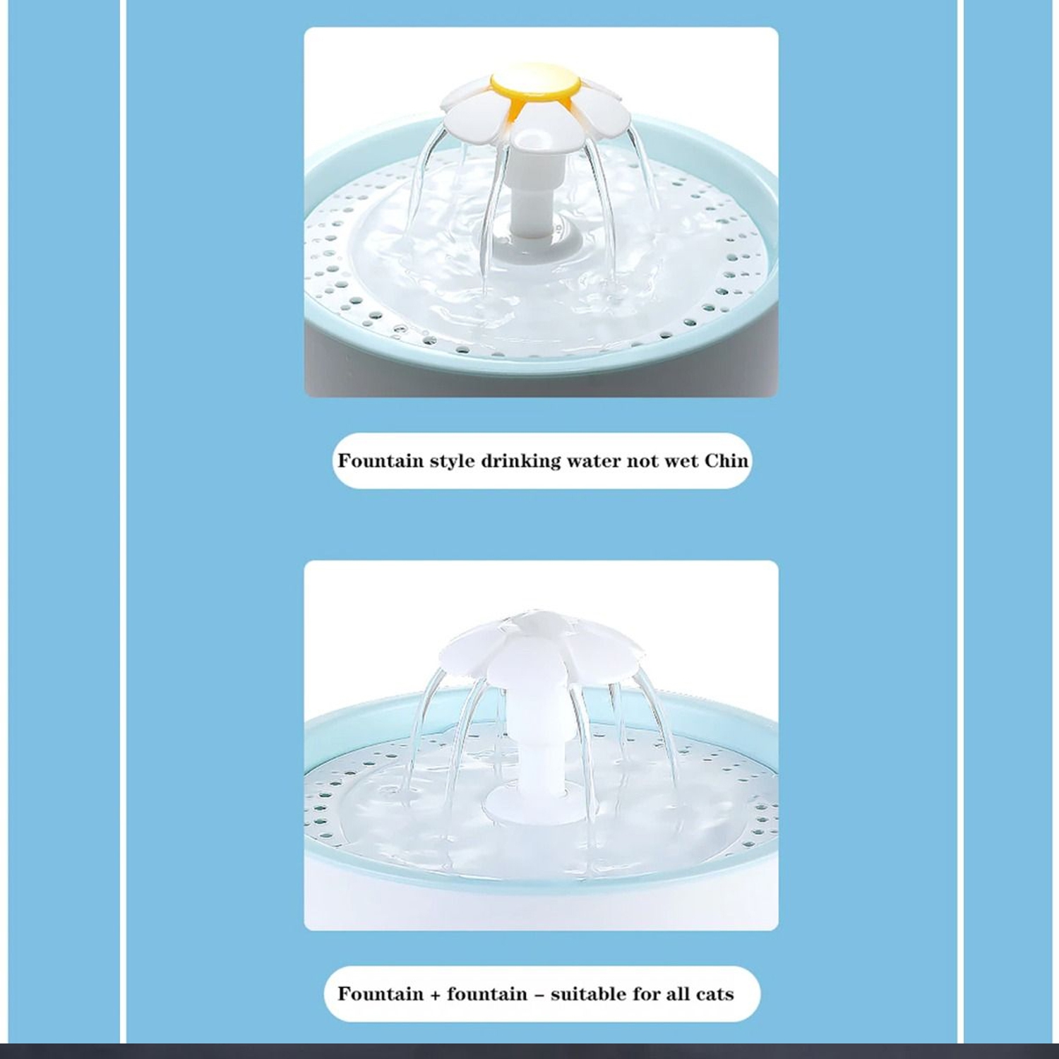 ISTAR Cat Water Fountains, Pet Water Fountain, Whisper Quiet 1.6L/54oz Kitty Water Fountains, Water Bowl Drinking Fountain for Cats, Cat Water