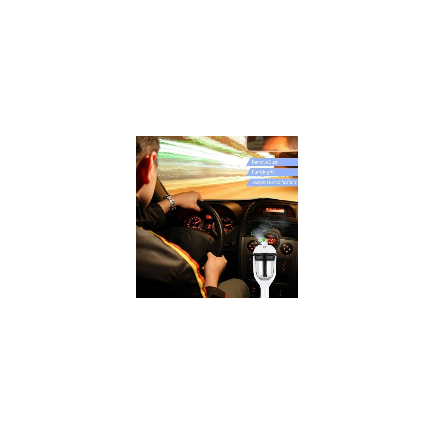 ISTAR Car Air Freshener Oil Diffuser Car Steam Air Mist Diffuser Purifier Diffuser Aroma Maker Mini Fogger Car Humidifer Air Puriifer