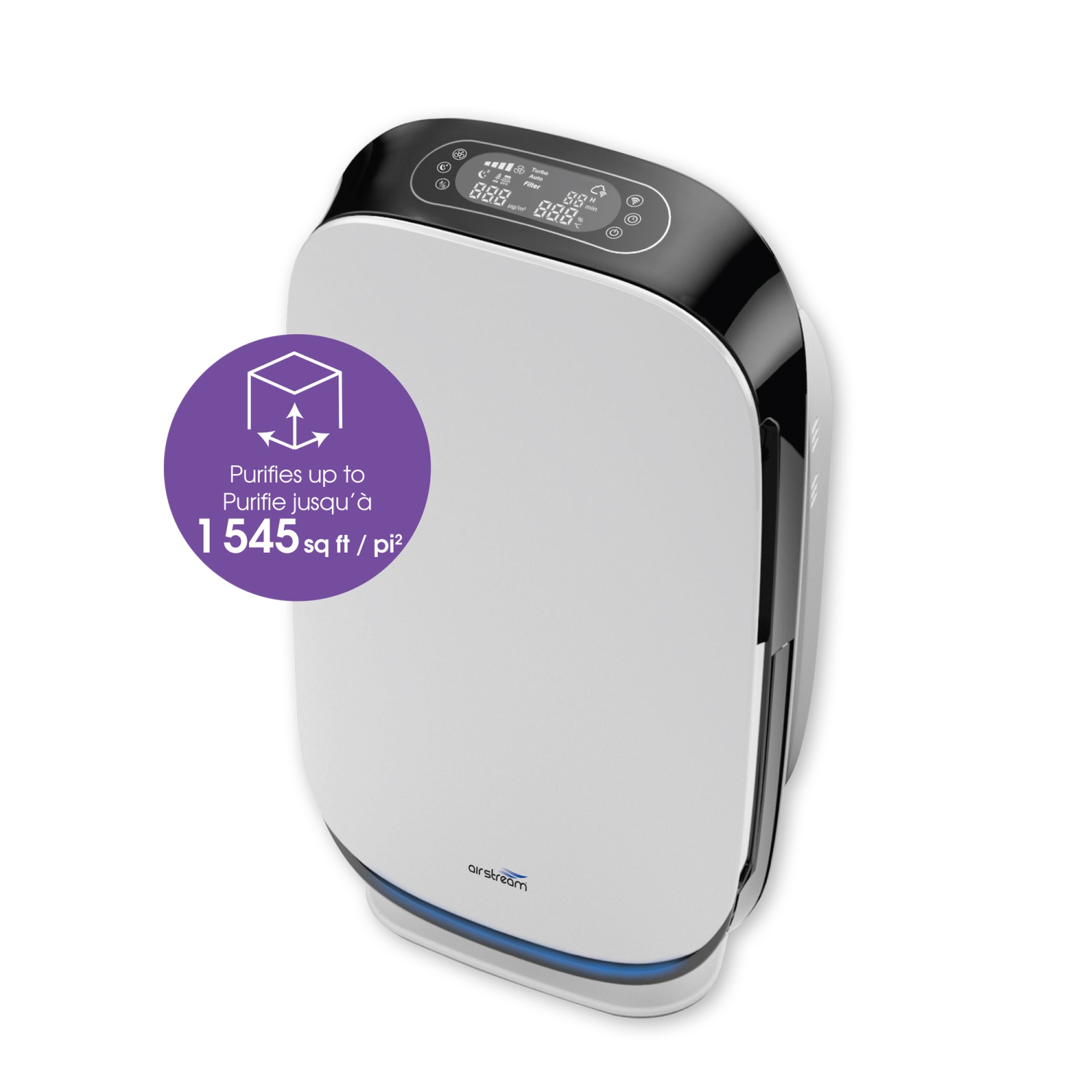 Purificateur d’air UV Airstream 510 - lampe UV-C haute intensité/UVV aidant à réduire 99.97 % des agents pathogènes - Filtre HEPA H13 - Protection