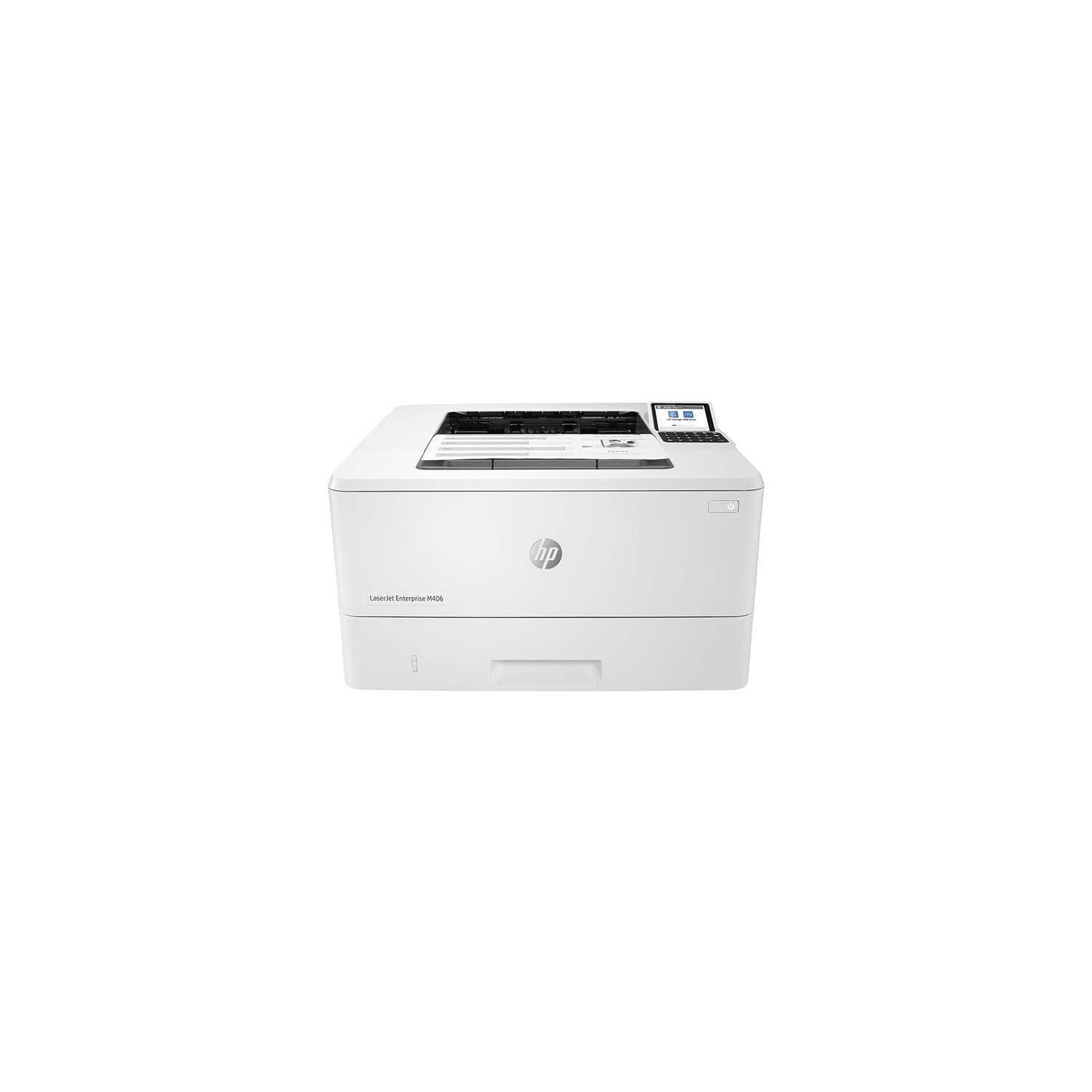 HP LaserJet M406dn Monochrome Desktop Laser Printer - White -