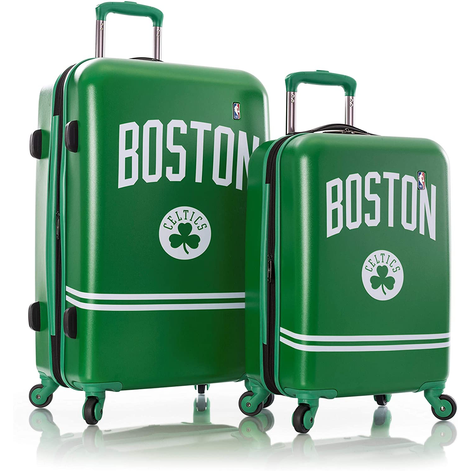 NBA Basketball Boston Celtics Spinner Luggage Set - 2 pcs Carry On Trolley Suitcase