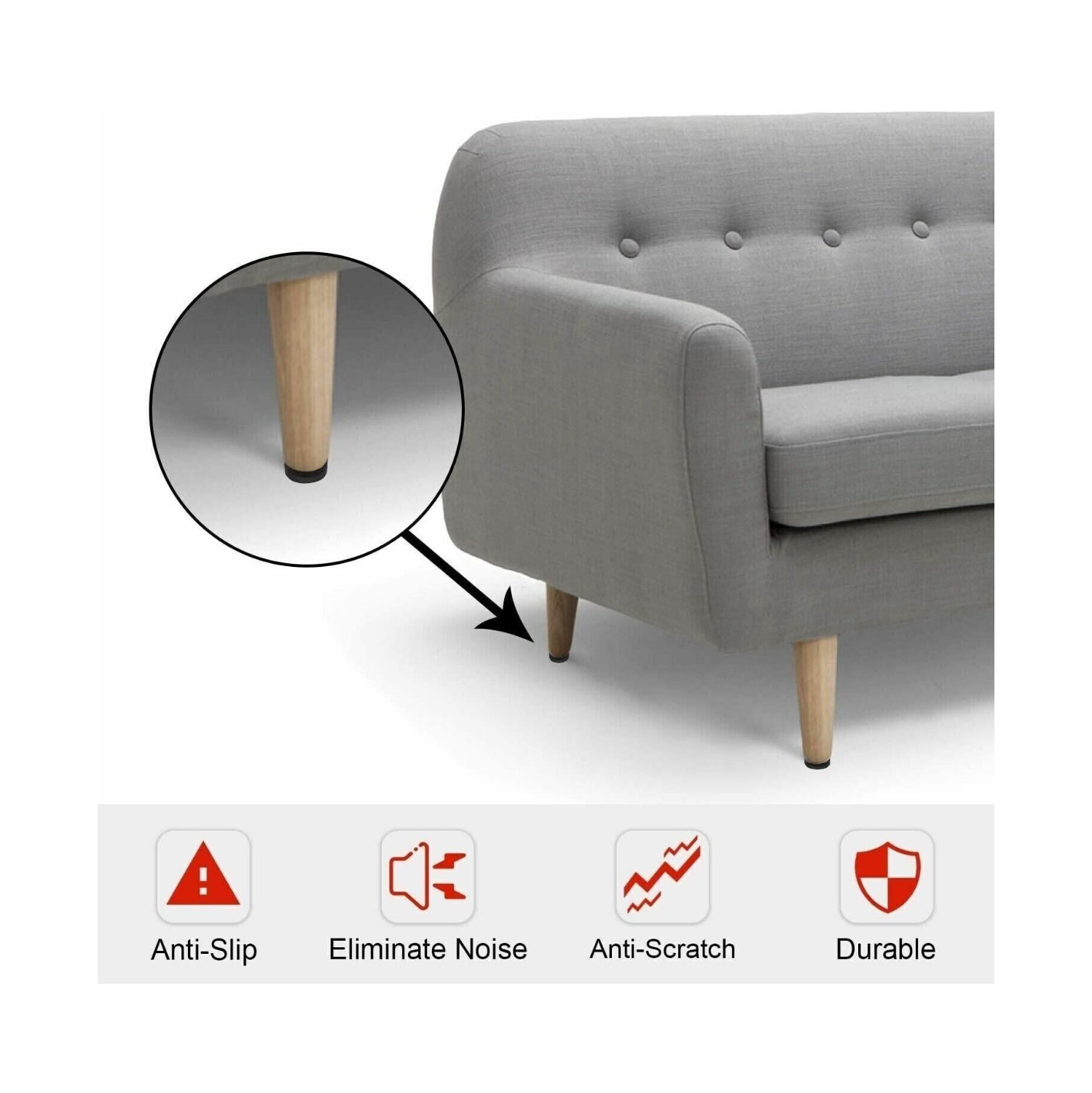 ISTAR Non Slip Felt Furniture Pads Great Furniture Pads Best Furniture Grippers - Rubber Feet - Floor Protectors - Non Skid Pads for Keep in Place