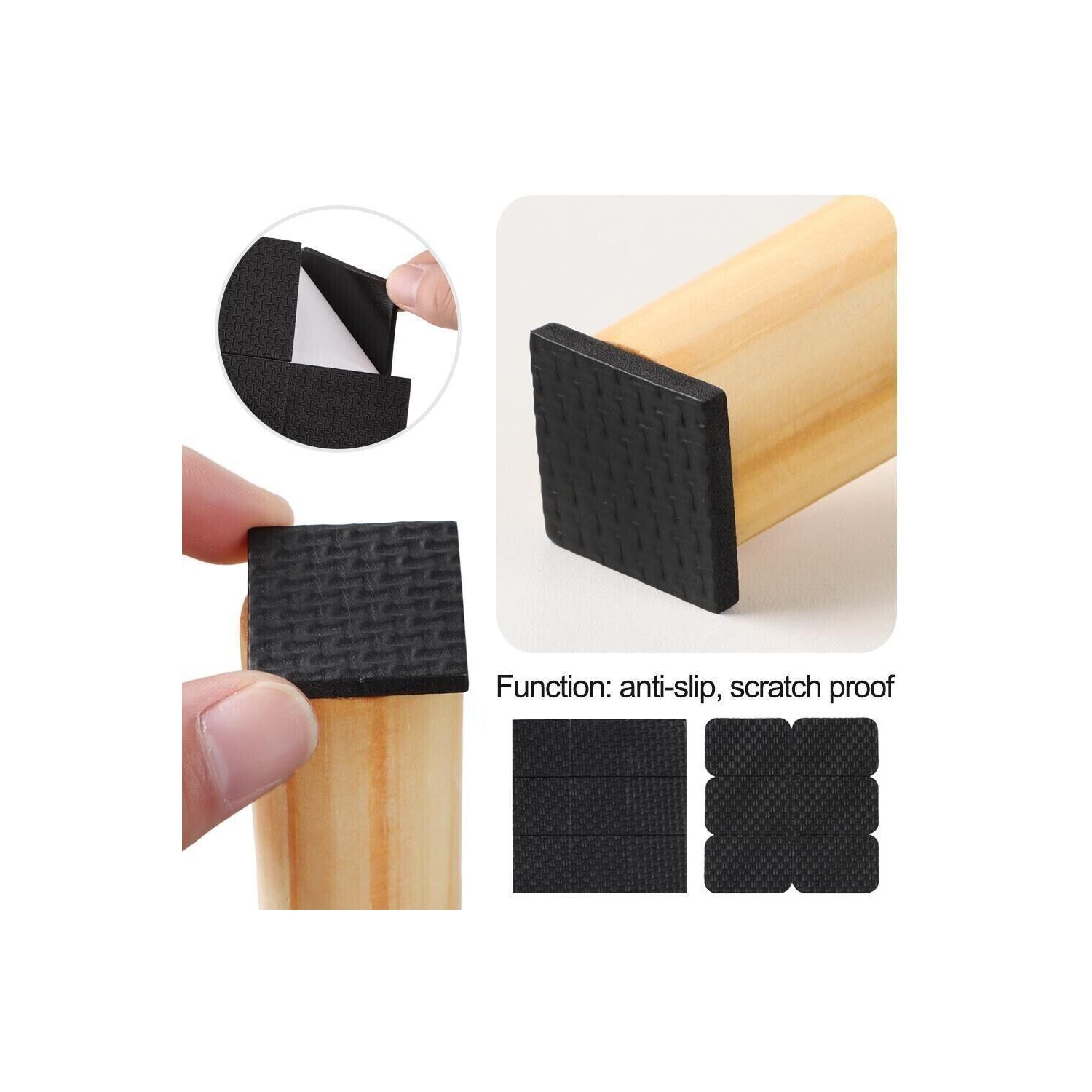 ISTAR Non Slip Felt Furniture Pads Great Furniture Pads Best Furniture Grippers - Rubber Feet - Floor Protectors - Non Skid Pads for Keep in Place
