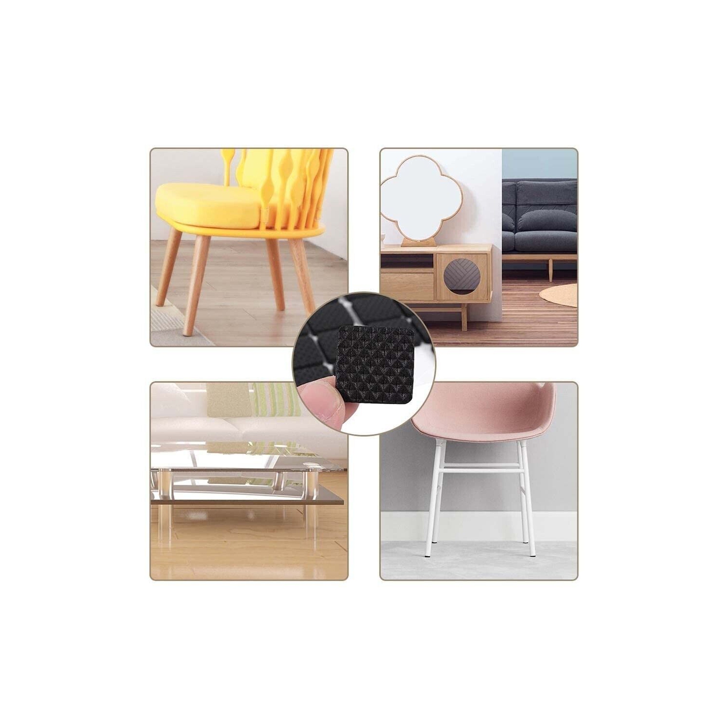 ISTAR Non Slip Felt Furniture Pads Great Furniture Pads Best Furniture Grippers - Rubber Feet - Floor Protectors - Non Skid Pads for Keep in Place