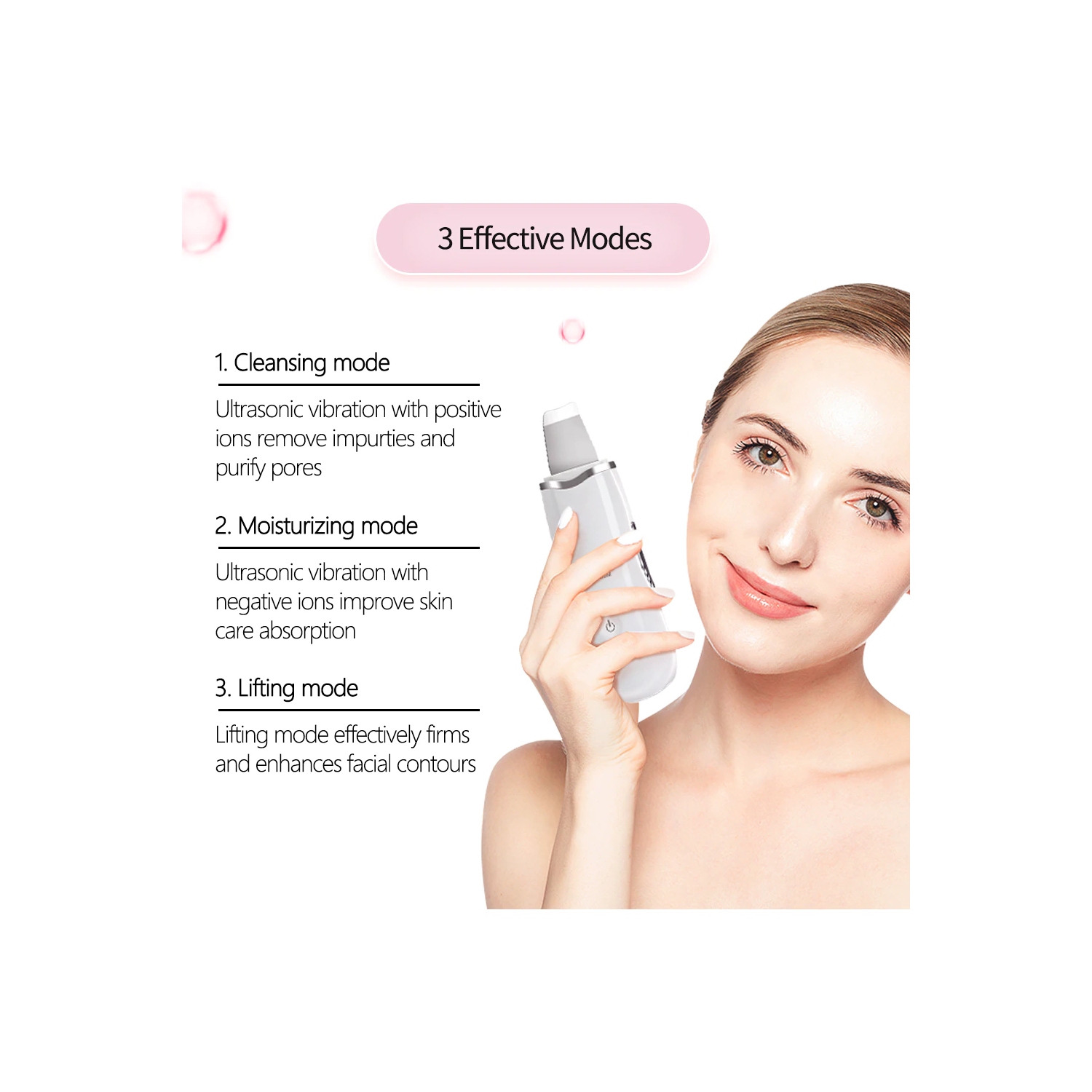 ISTAR Ultrasonic Skin Scrubber Spatula, Blackhead Remover Pore Cleaner with 4 Modes, Facial Scrubber Spatula, Comedones Extractor for Facial Deep