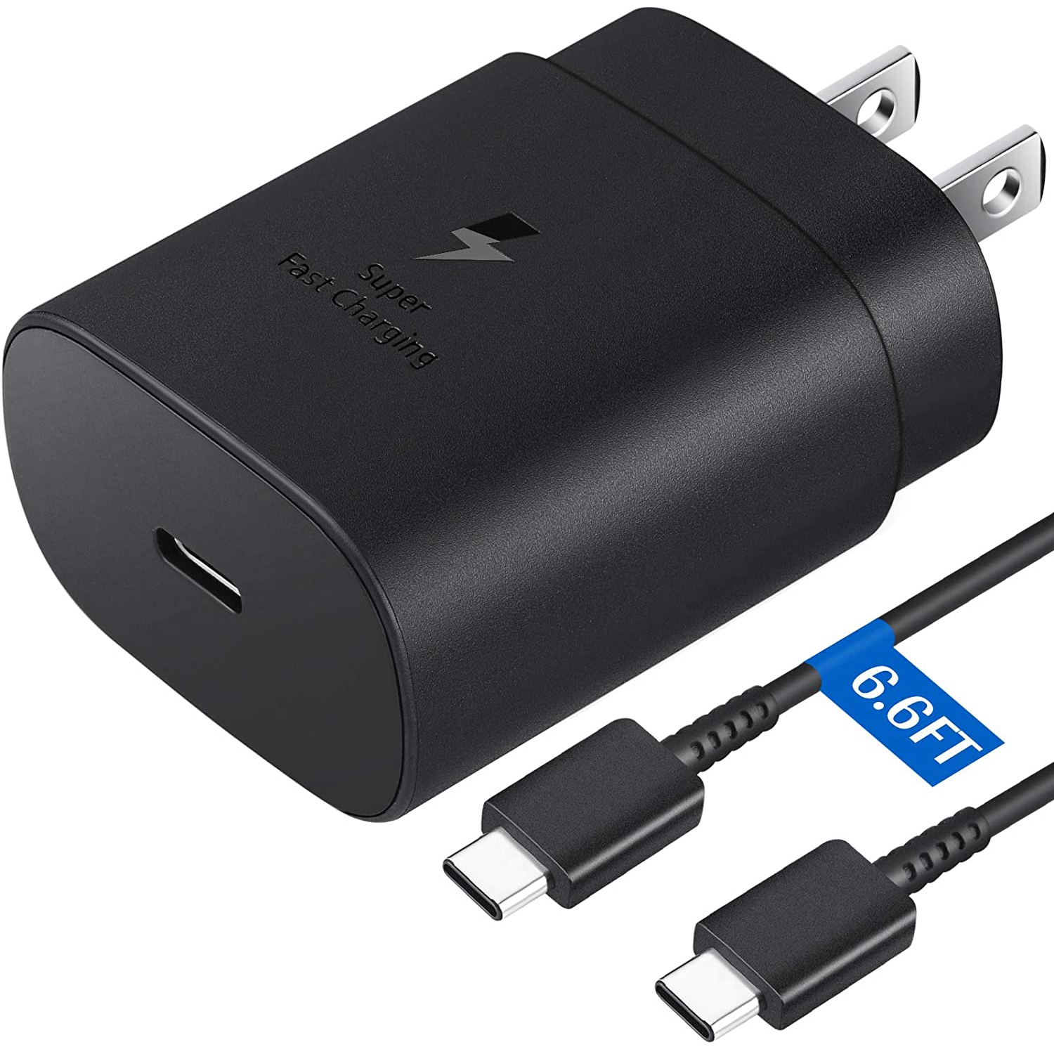 (CABLESHARK) Super Fast Charger, 25W USB C Fast Charger and 6FT USB C to C Fast Cable COMPATIBLE for Samsung Galaxy S21/S21+/S21 Ultra/S20/S20+/S20 Ultra/Note 20/Note 20 Ultra/Note 10/Note10+