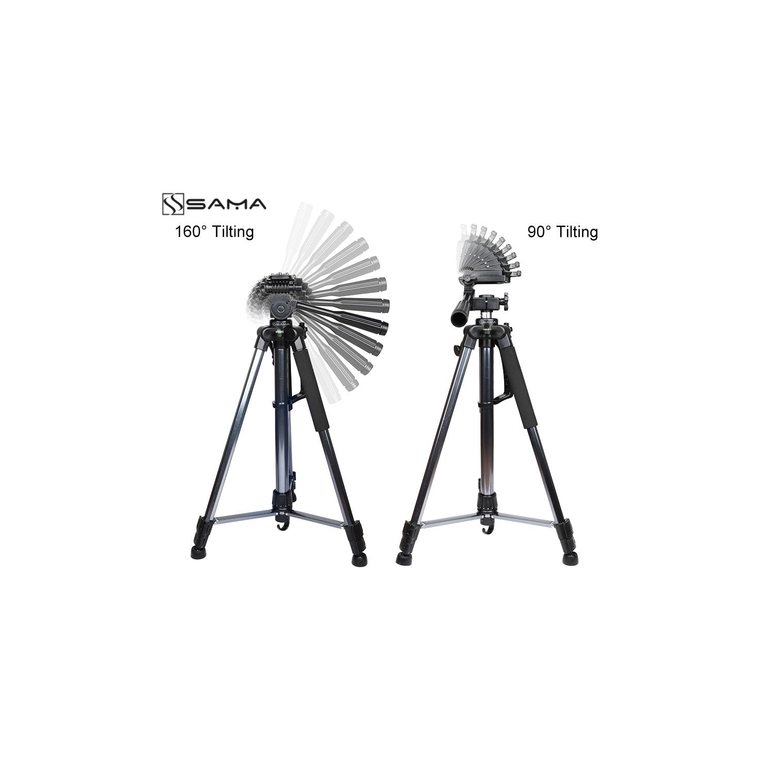 Trépied léger et compact de 61 po avec pattes ajustables de SAMA