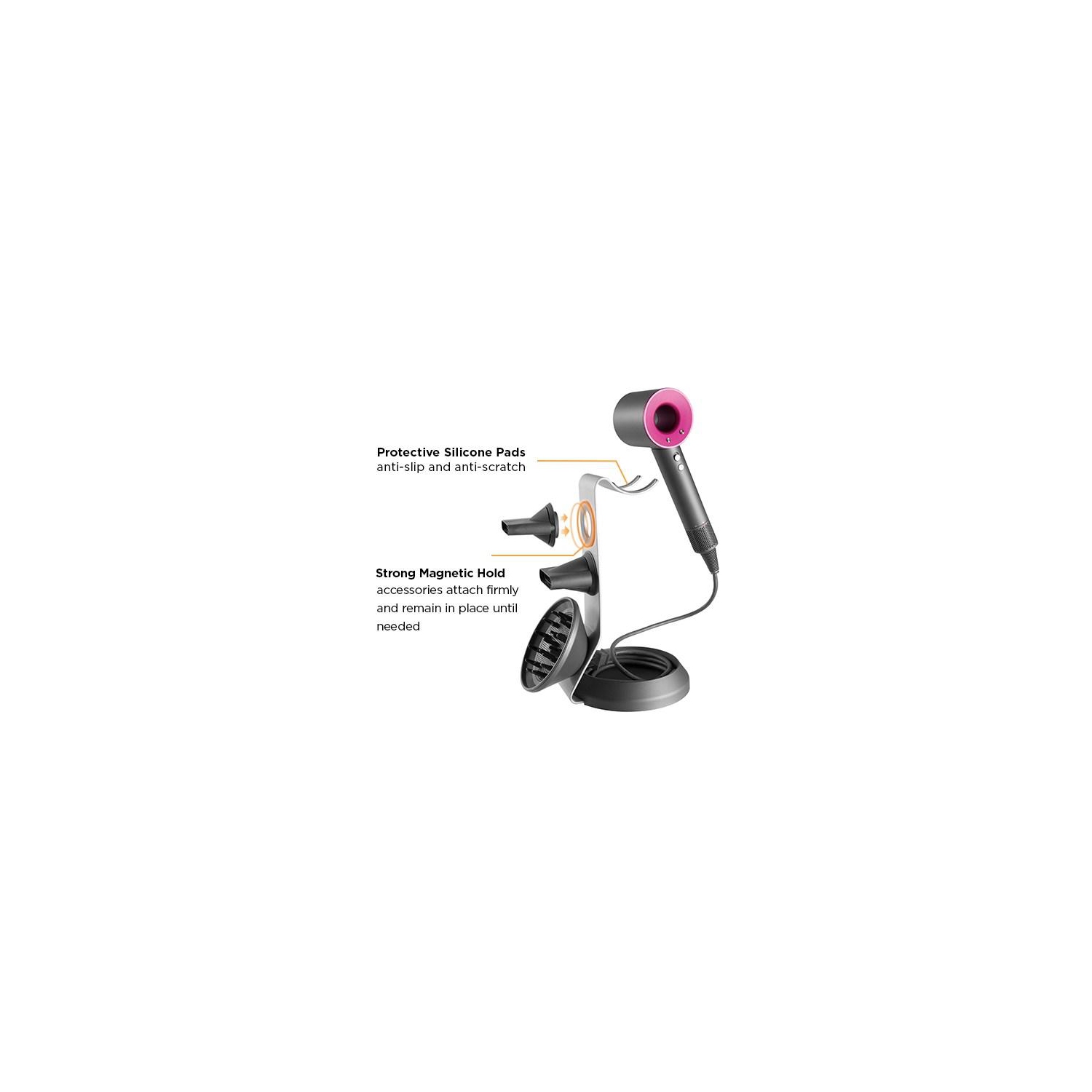 Stand Holder for Dyson Supersonic Hair Dryer, Use for Bathrooms or Even in Professional Salons with Power Plug Cable Organizer