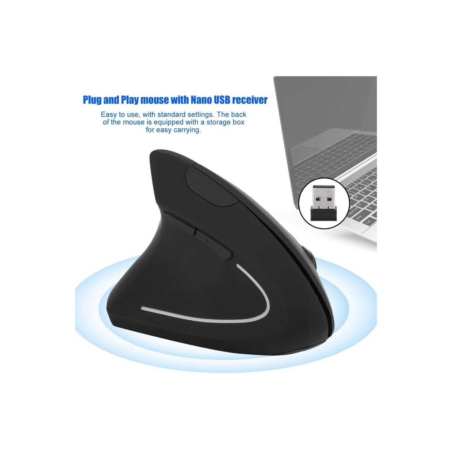 SAMA Wireless Vertical Mouse Left-Handed 2.4GHz USB Ergonomic