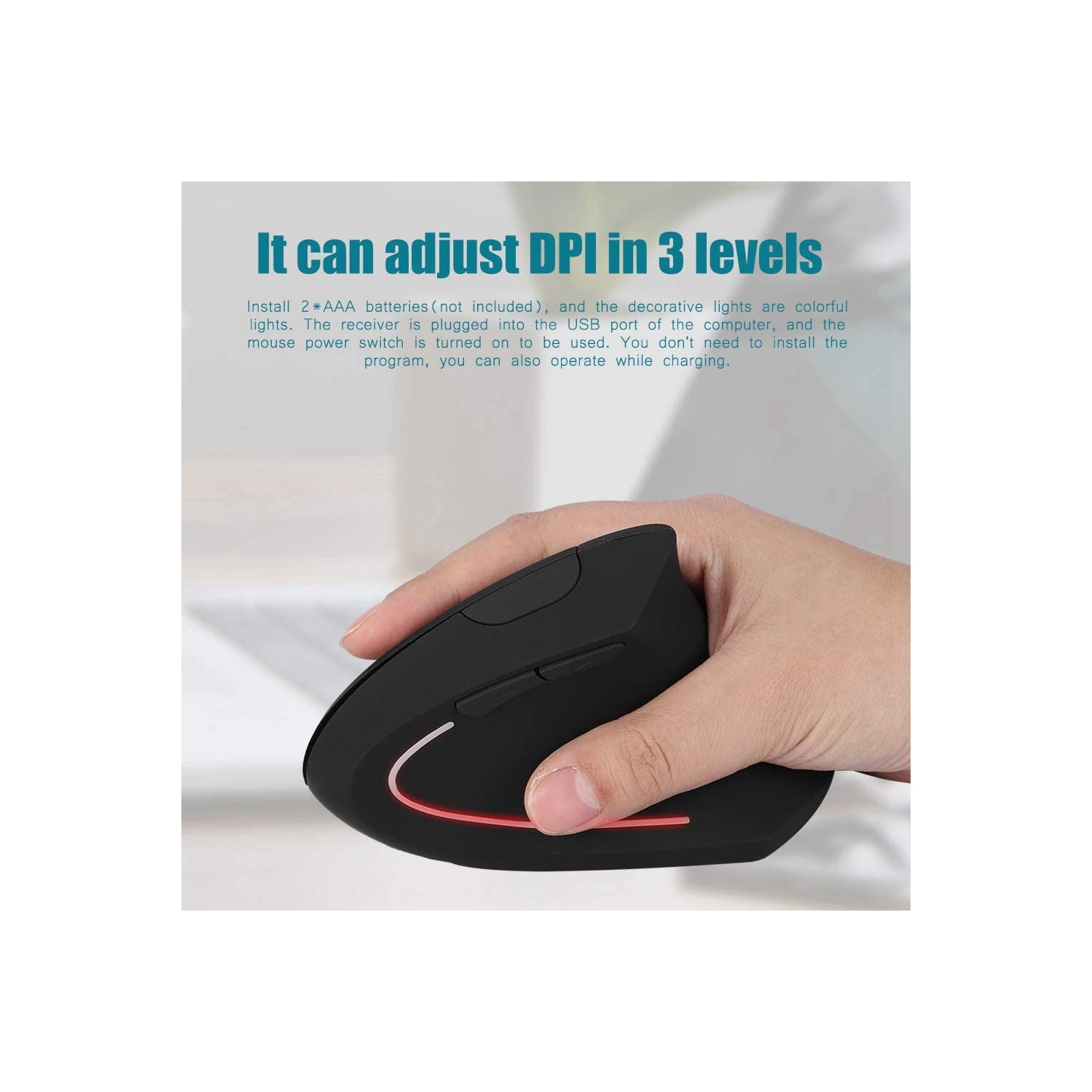 SAMA Wireless Vertical Mouse Left-Handed 2.4GHz USB Ergonomic