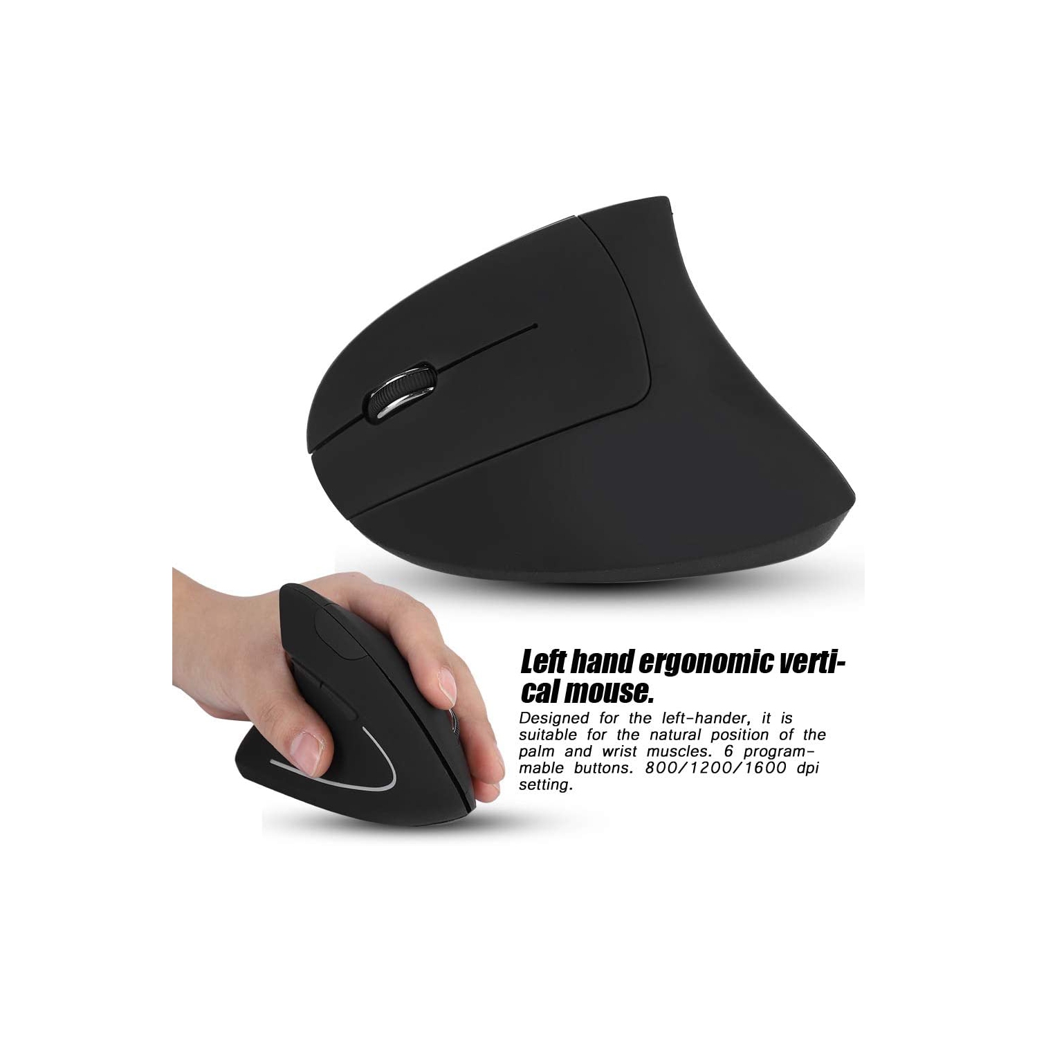 SAMA Wireless Vertical Mouse Left-Handed 2.4GHz USB Ergonomic
