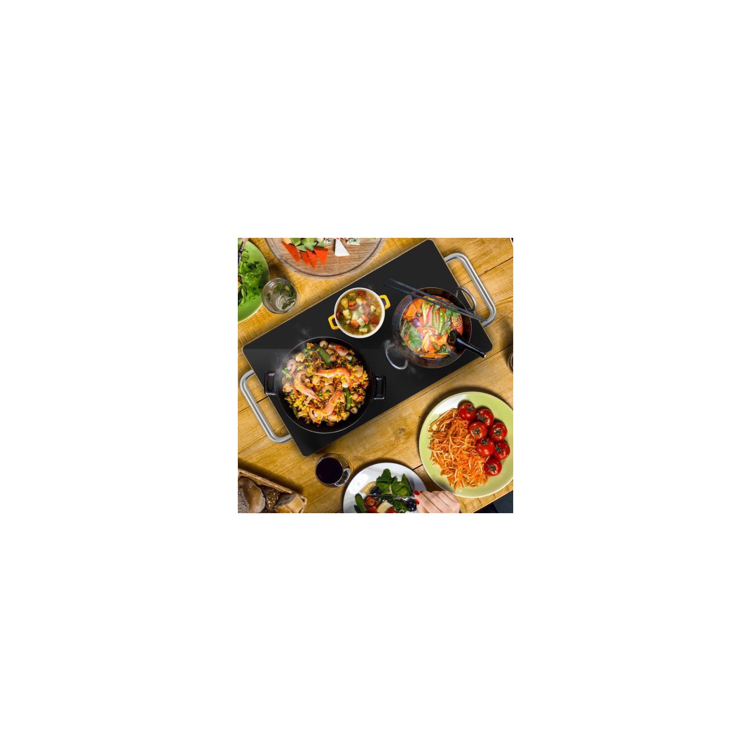 NutriChef Electric Warming Tray / Food Warmer with Non-Stick Heat-Resistant Glass Plate (PKWTR45)