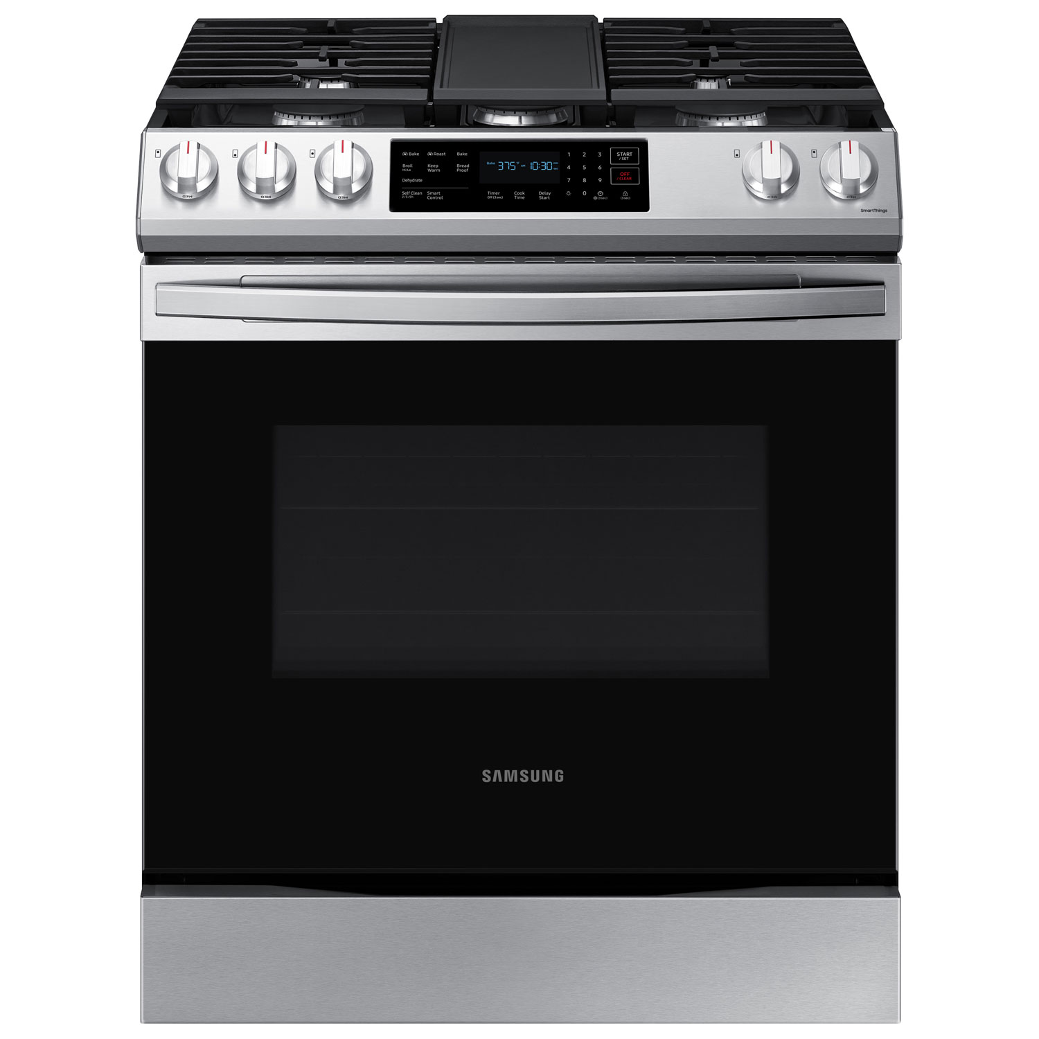 Cuisinière gaz 5 brûl. conv. vent. 6,0 pi³ 30 po Samsung - Inox - BO - Parfait état