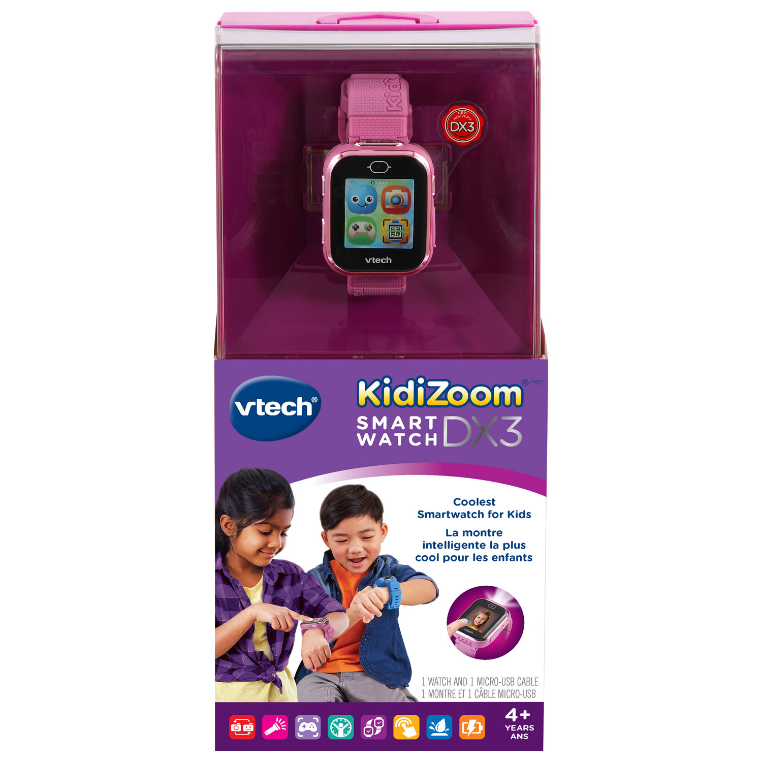 Montre intelligente Kidizoom DX3 de VTech avec caméra - Violet