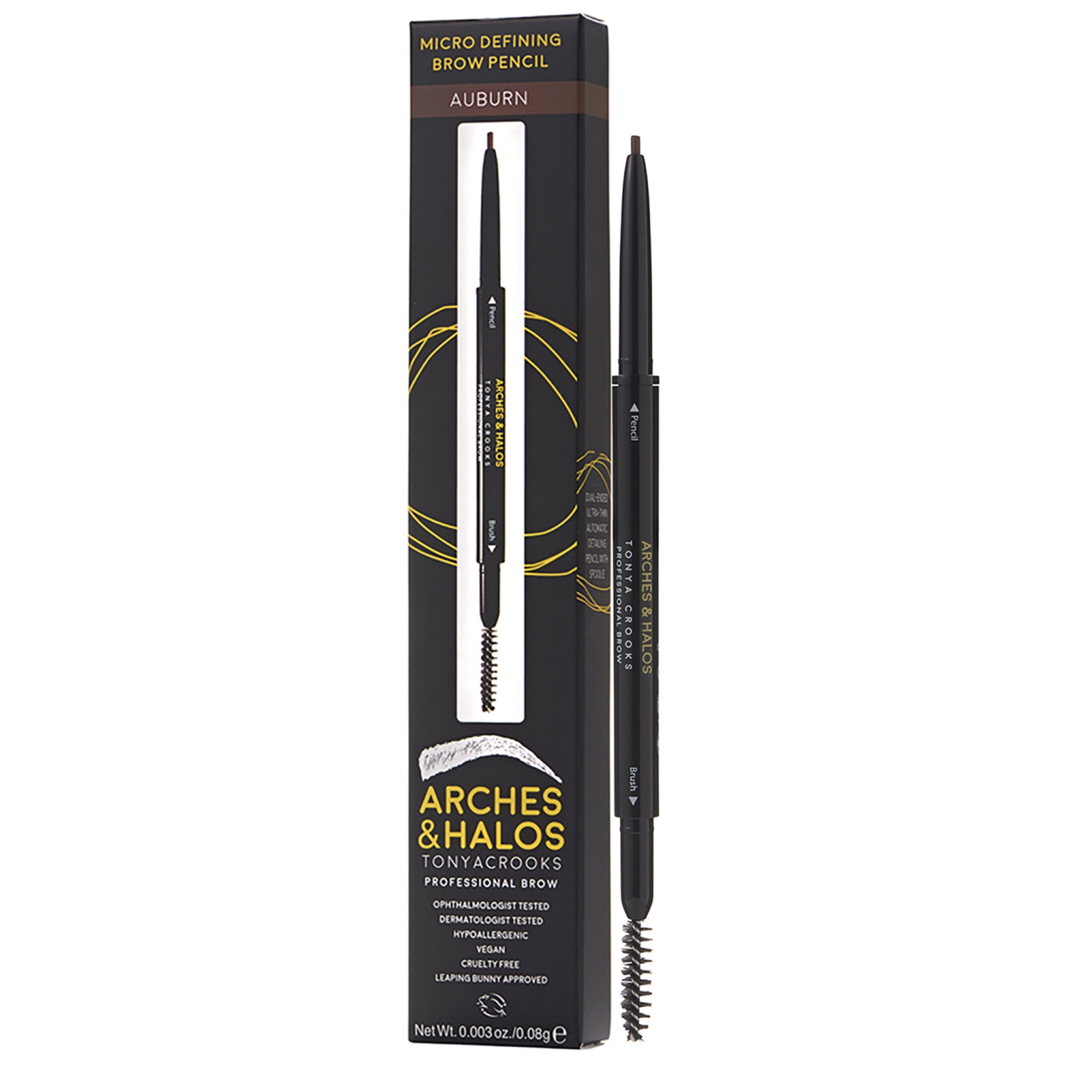 Micro Defining Brow Pencil - Auburn by Arches and Halos for Women - 0.003 oz Eyebrow Pencil