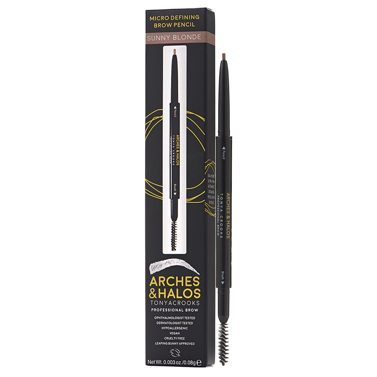 Micro Defining Brow Pencil - Sunny Blonde by Arches and Halos for Women - 0.003 oz Eyebrow Pencil