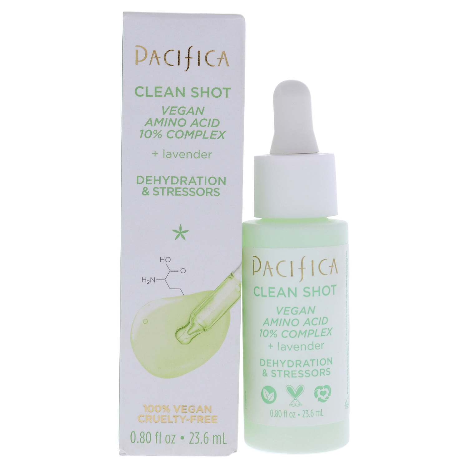 Clean Shot Vegan Amino Acid 10 Percent Complex by Pacifica for Unisex - 0.8 oz Serum