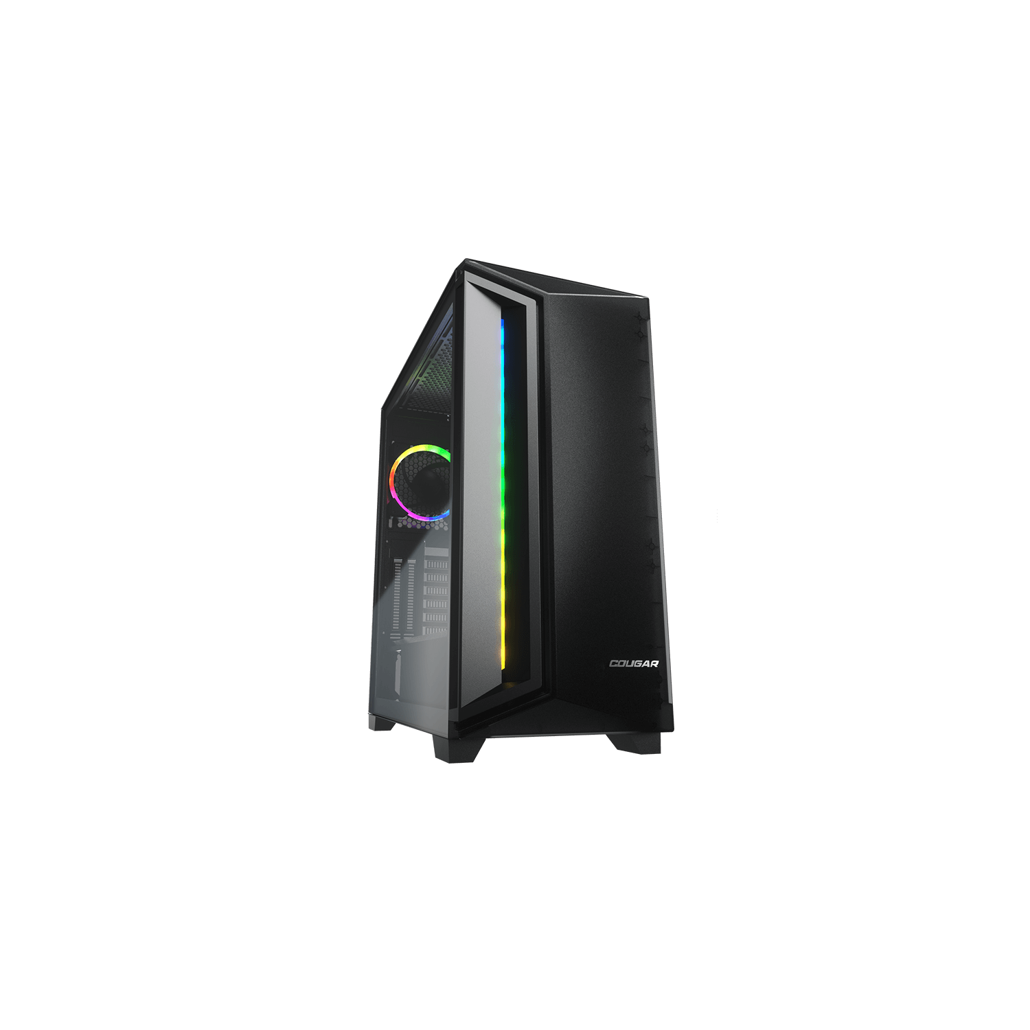 Cougar Dark Blader X7 RGB Mid Tower ATX Computer Case, Tempered Glass Side Panel, 1x 120mm ARGB VK120 Fan Pre-Installed, Translucent Black