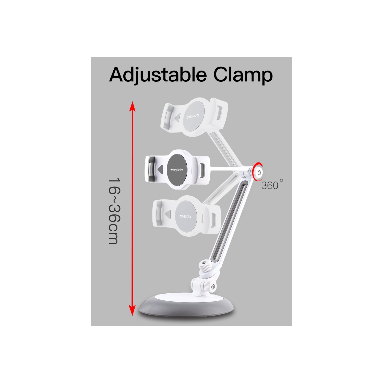 YESIDO C33 | SMART TABLET HOLDER | 360 DEGREE ROTATION | ADJUSTABLE